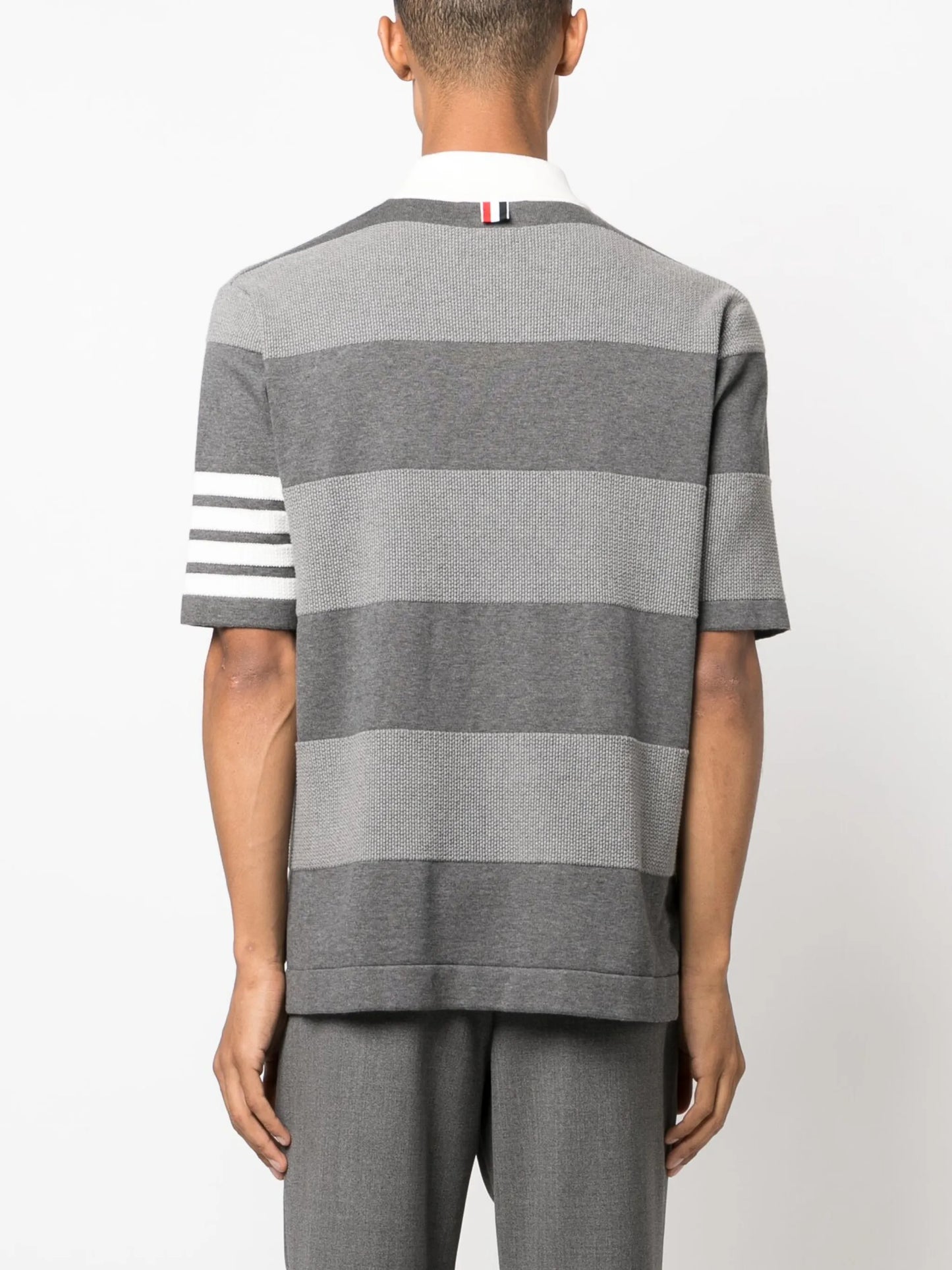 4-Bar stripe knitted polo shirt