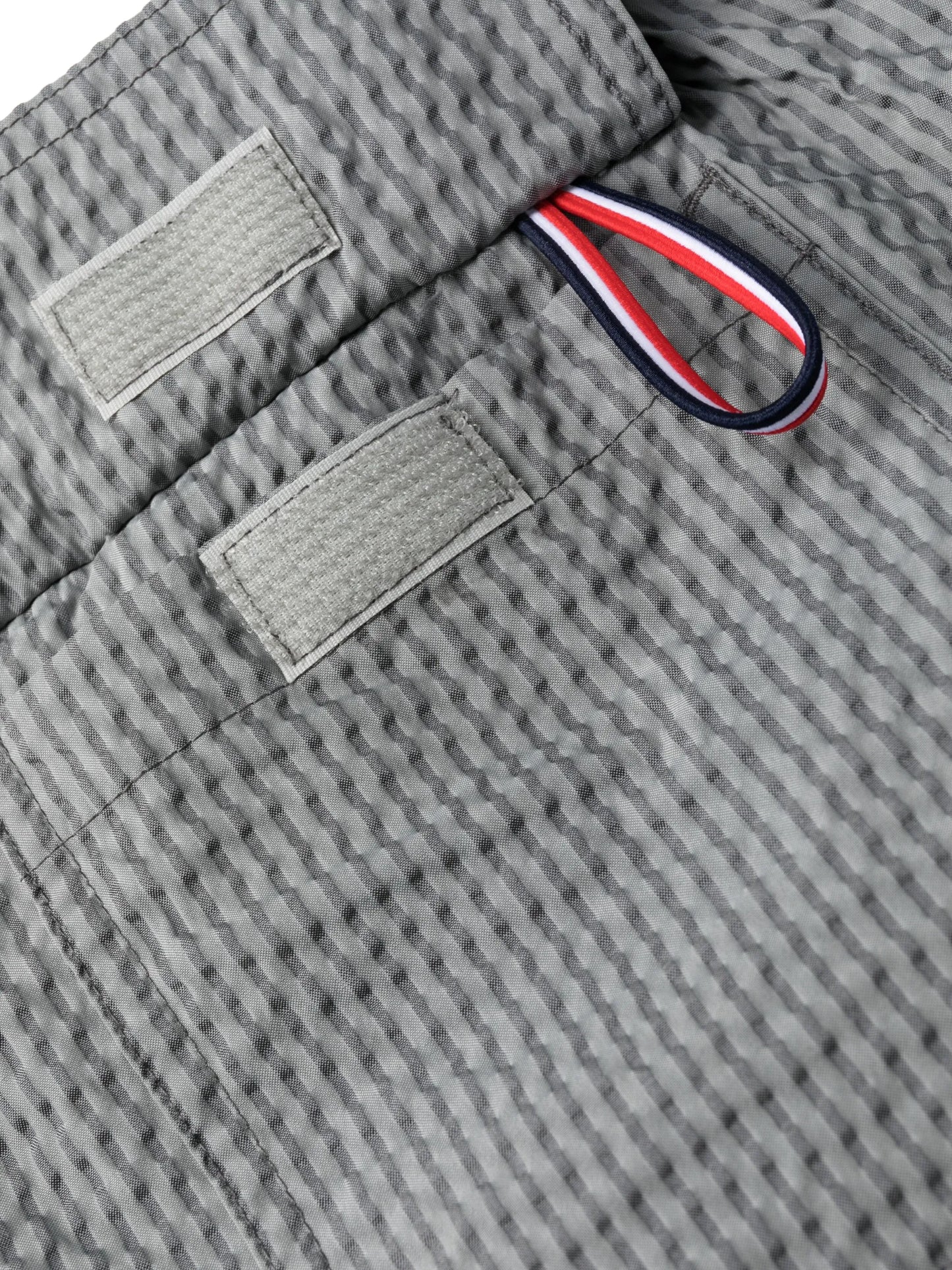 striped seersucker-texture swim shorts