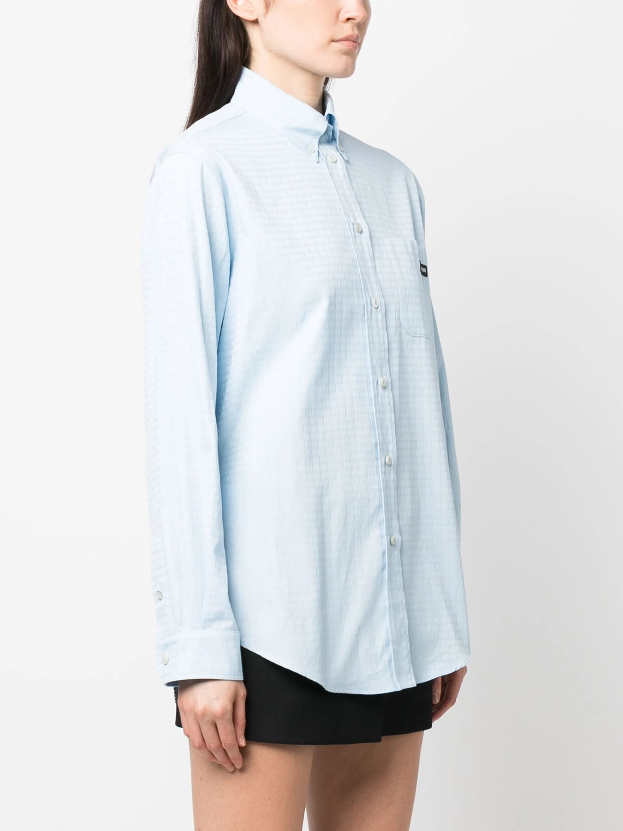 logo-print long-sleeve poplin shirt