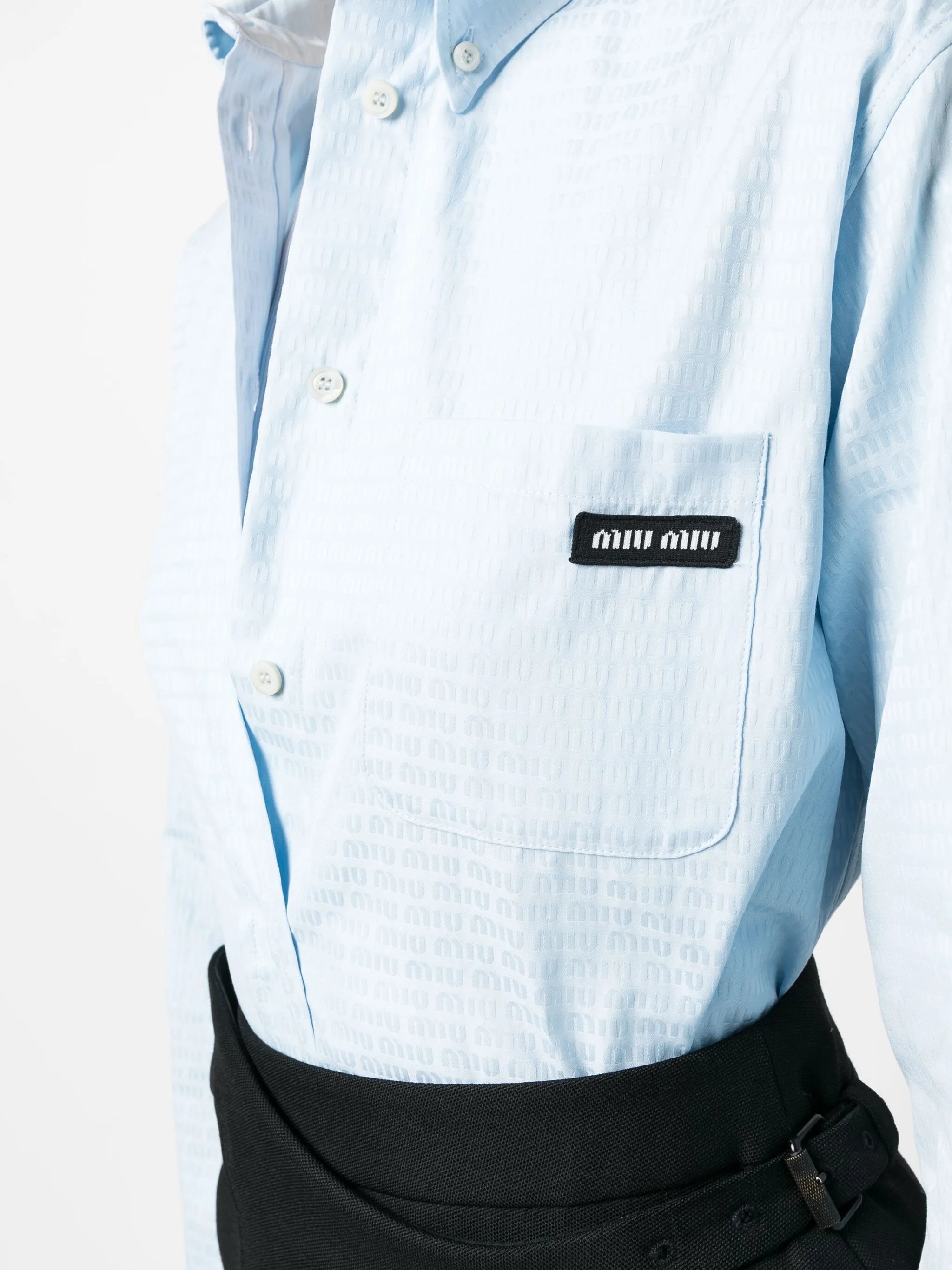 logo-print long-sleeve poplin shirt