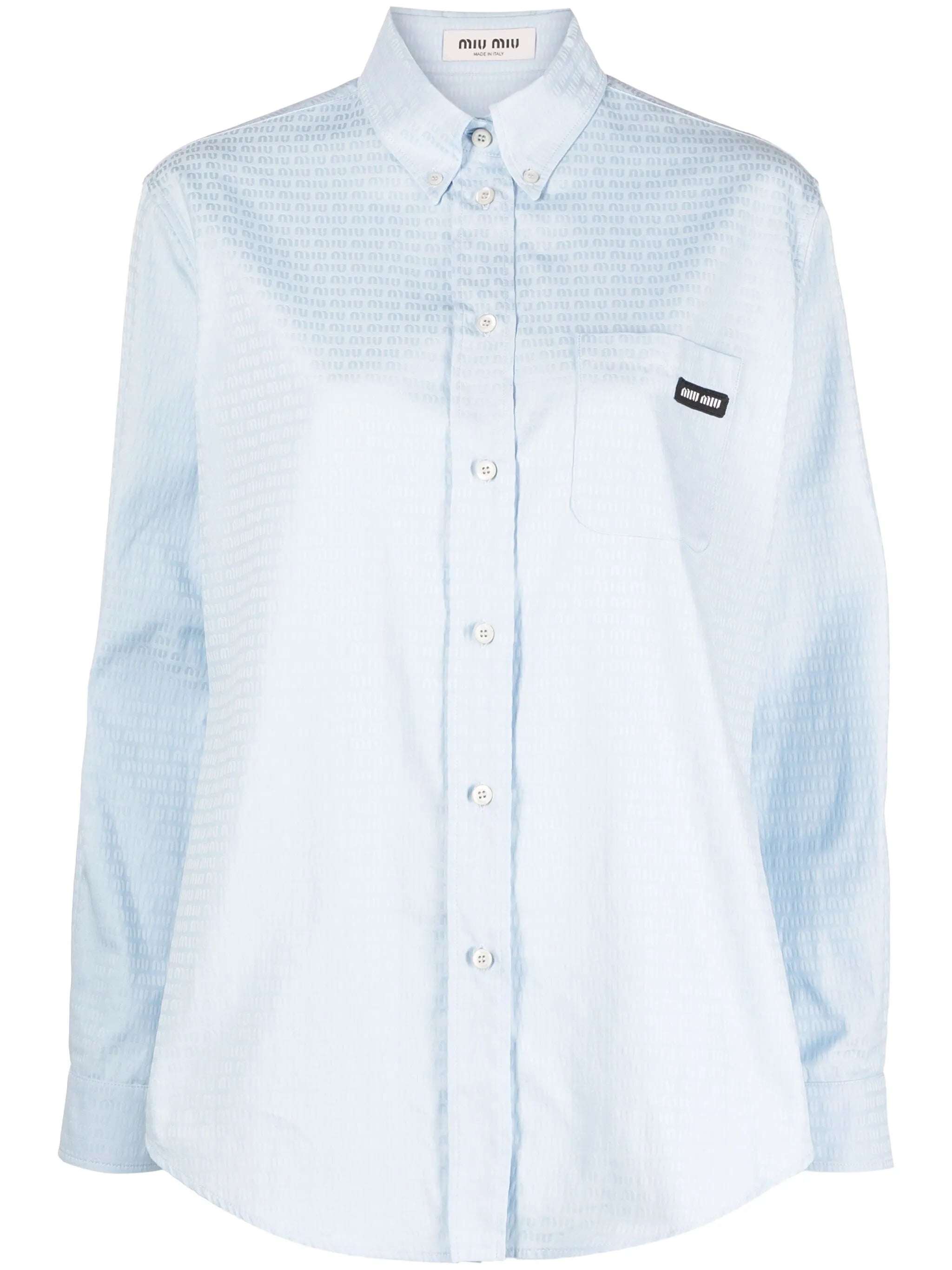 logo-print long-sleeve poplin shirt