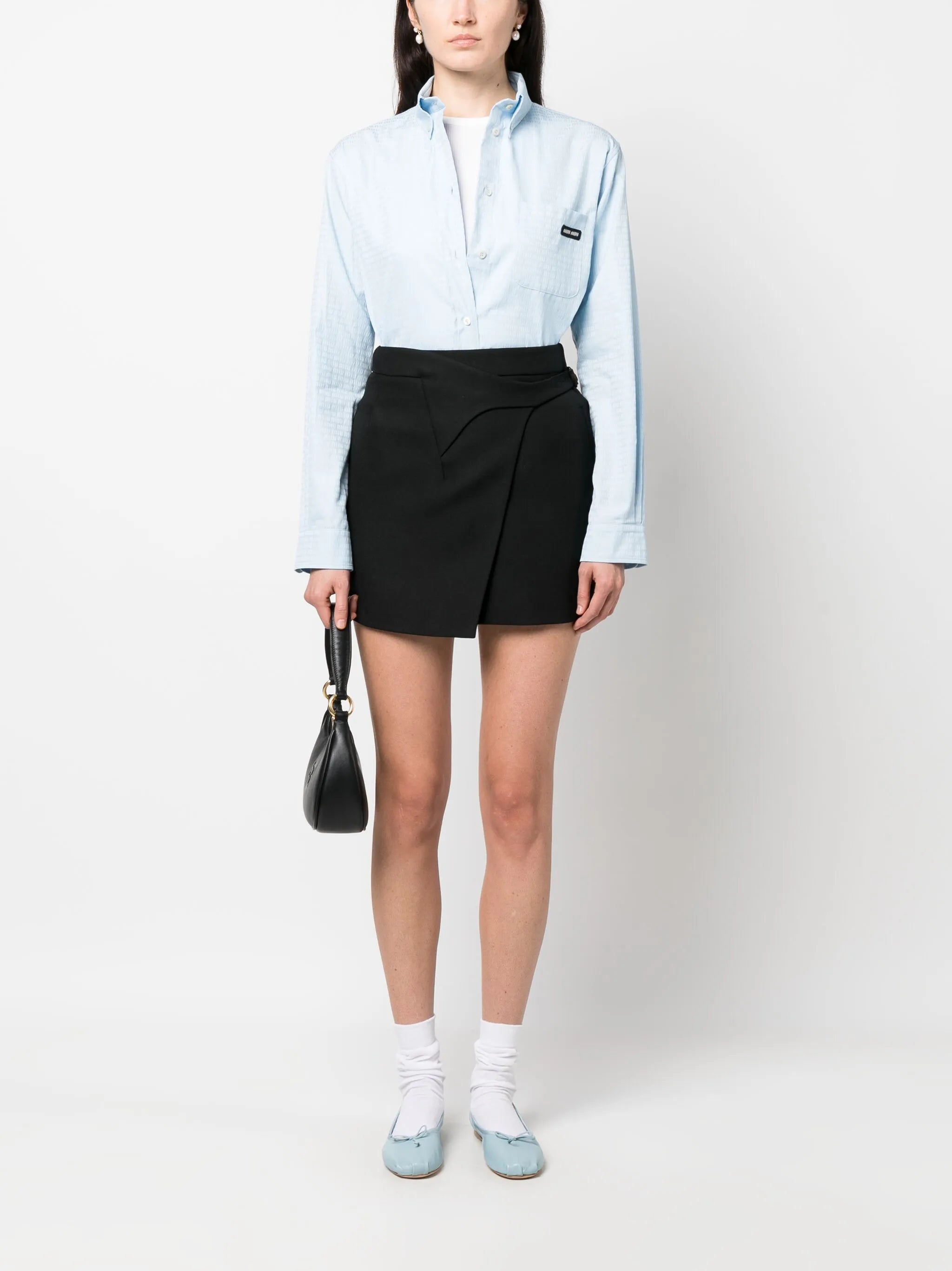 logo-print long-sleeve poplin shirt