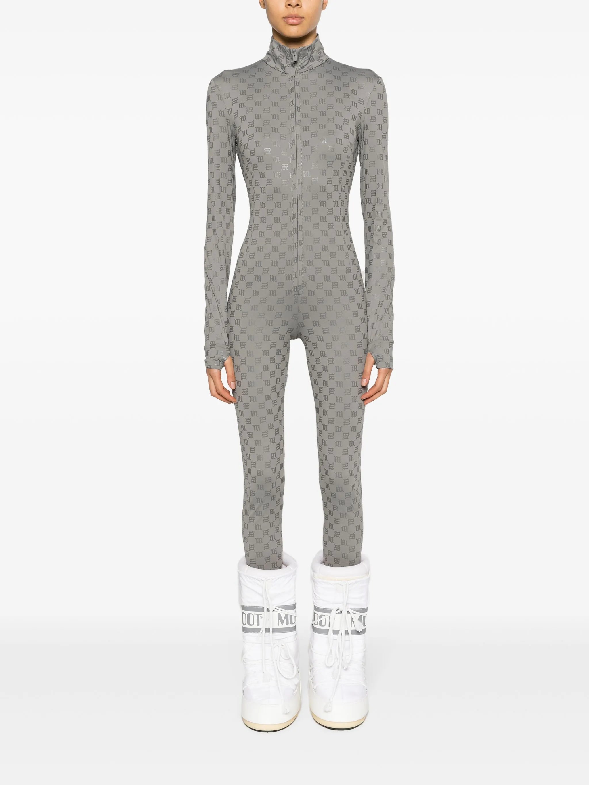 monogram zip-up jumpsuit