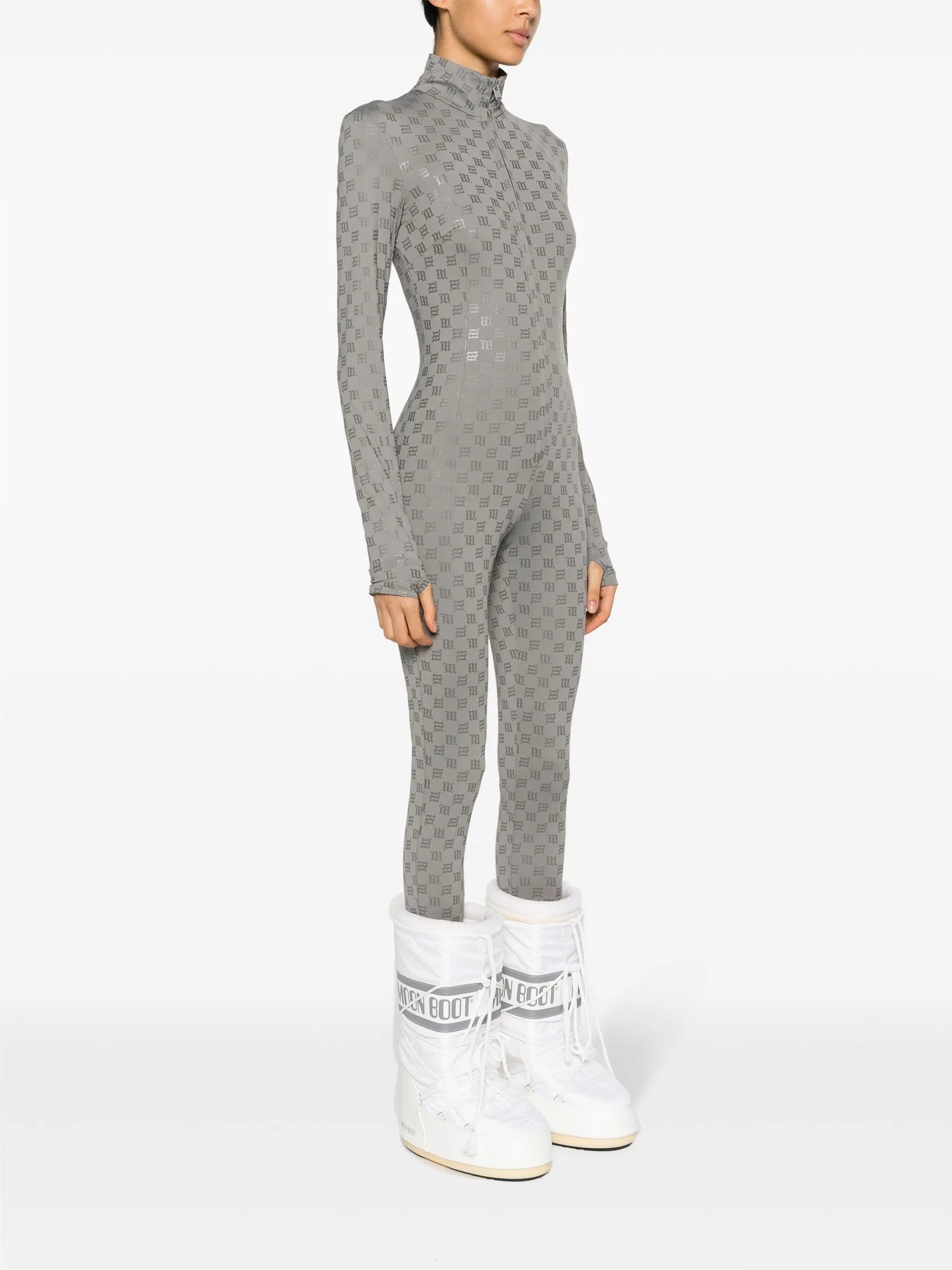 monogram zip-up jumpsuit
