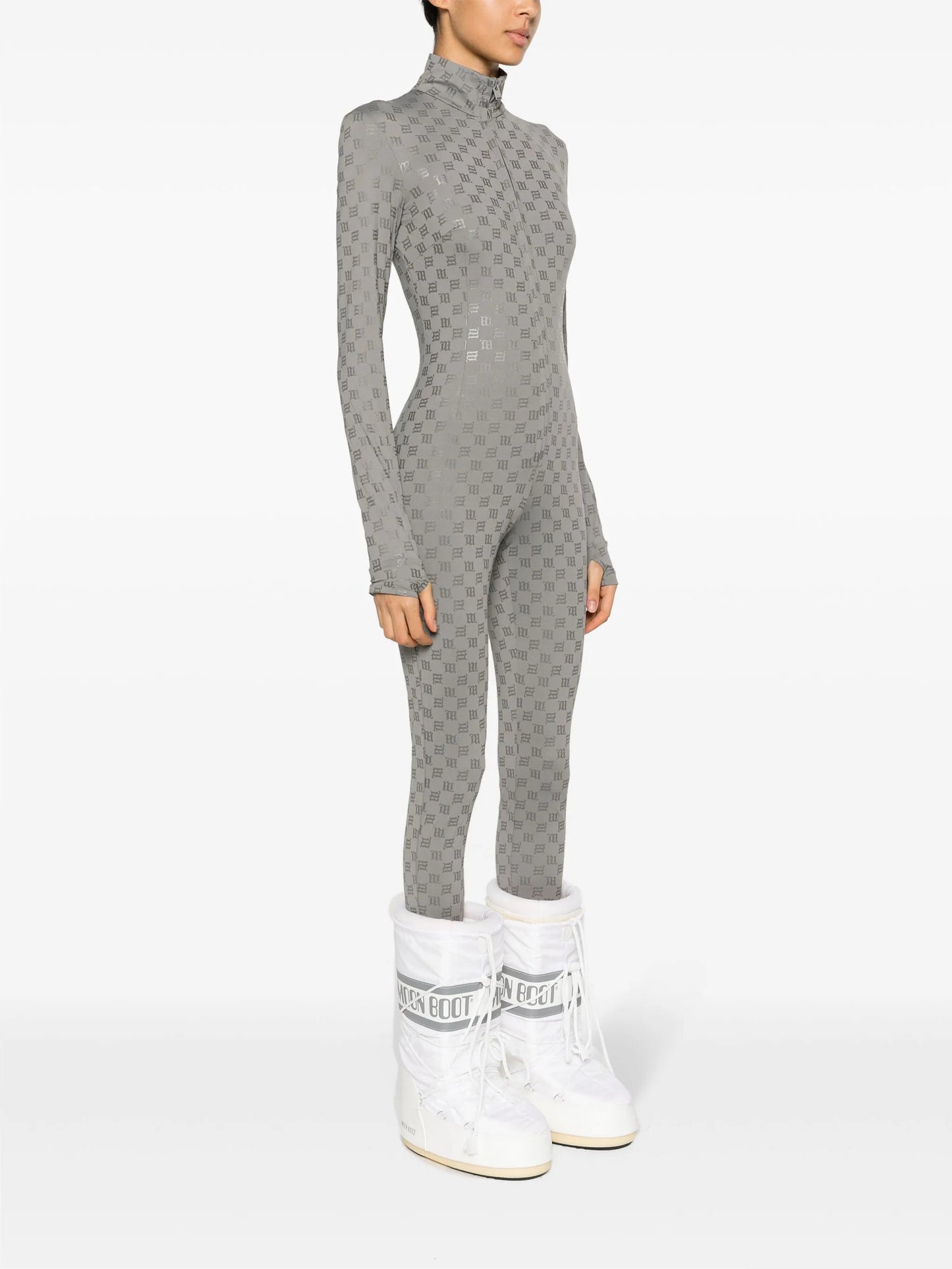 monogram zip-up jumpsuit