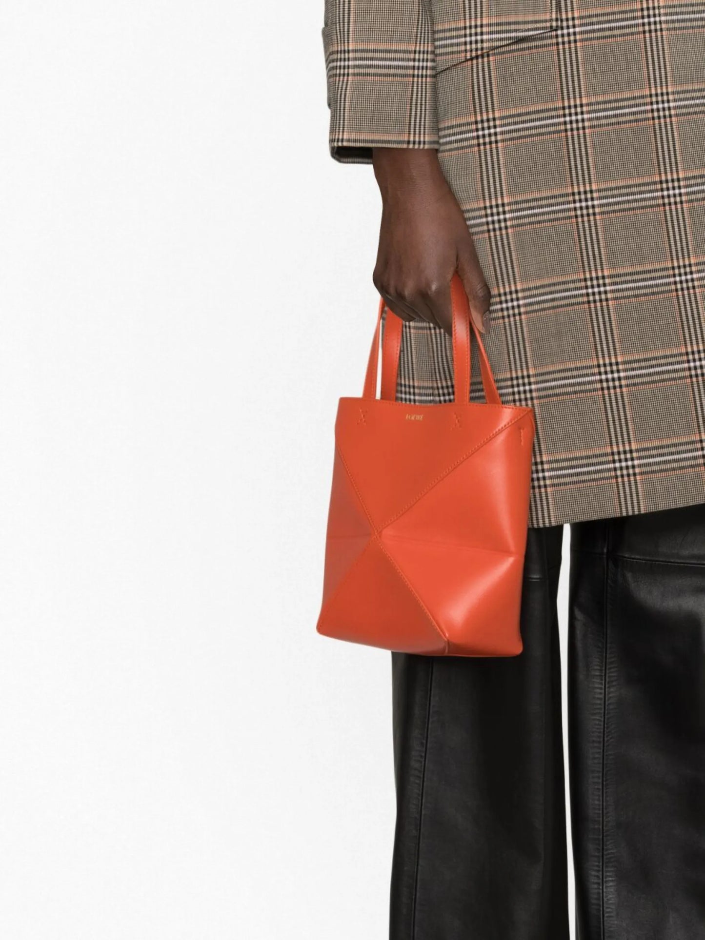 mini Puzzle Fold leather tote bag