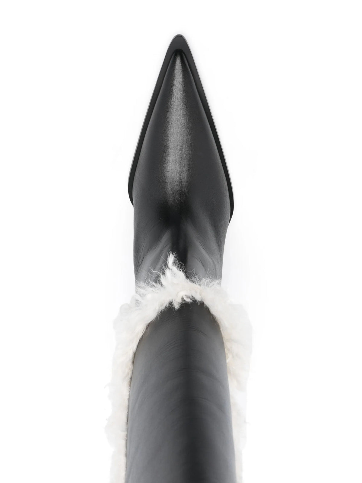 85mm shearling-detail leather boots