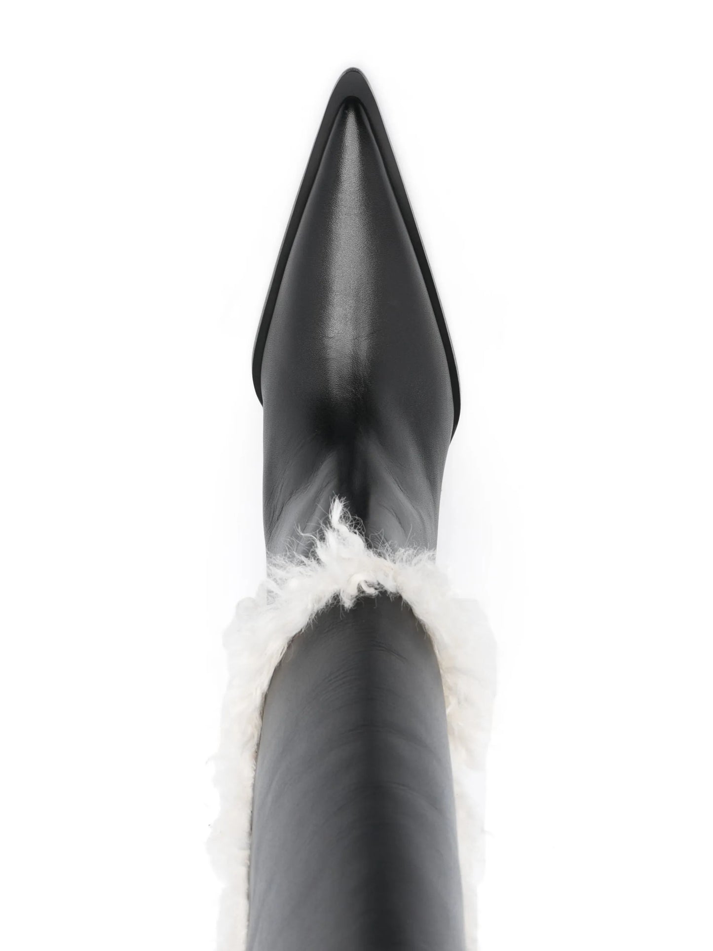 85mm shearling-detail leather boots