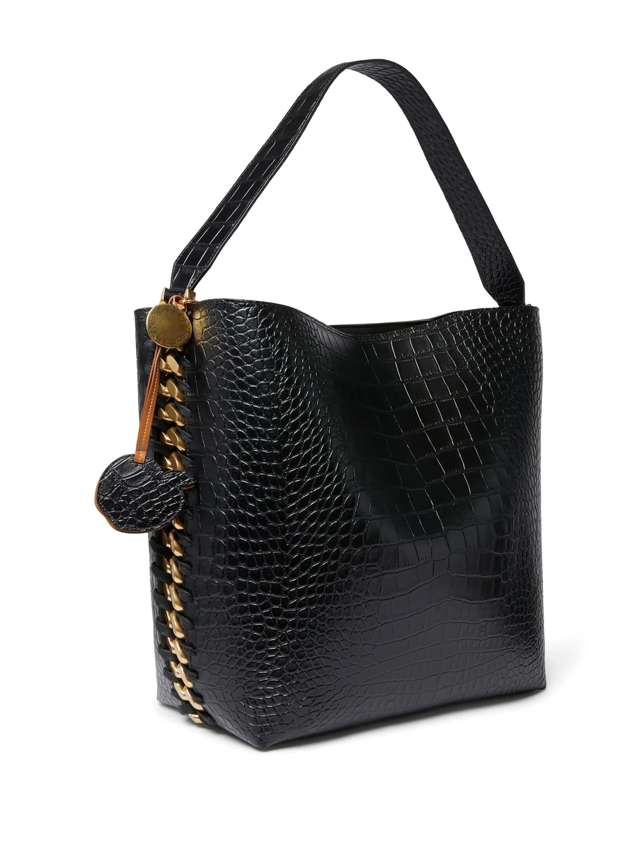embossed-crocodile effect tote bag
