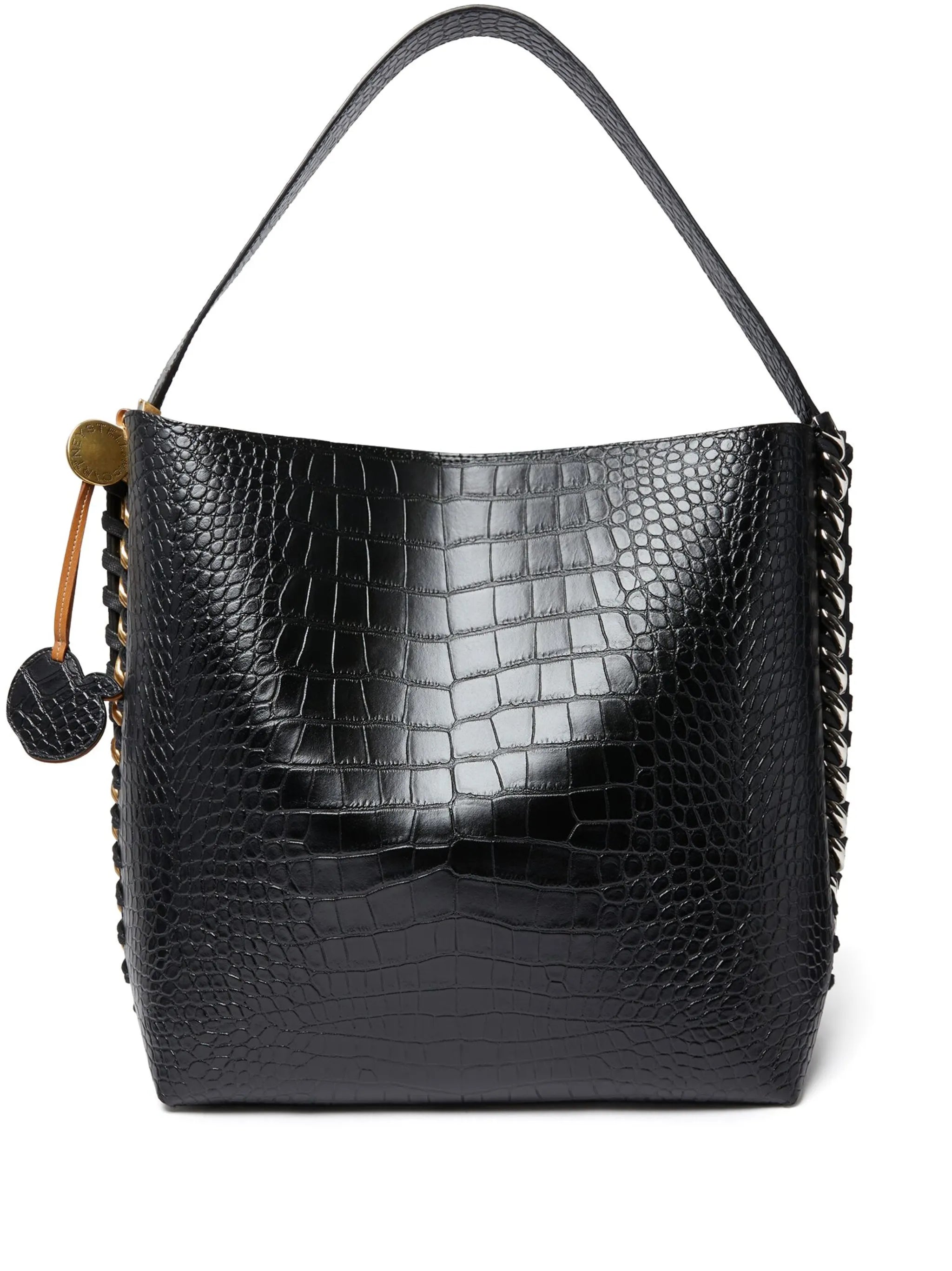 embossed-crocodile effect tote bag
