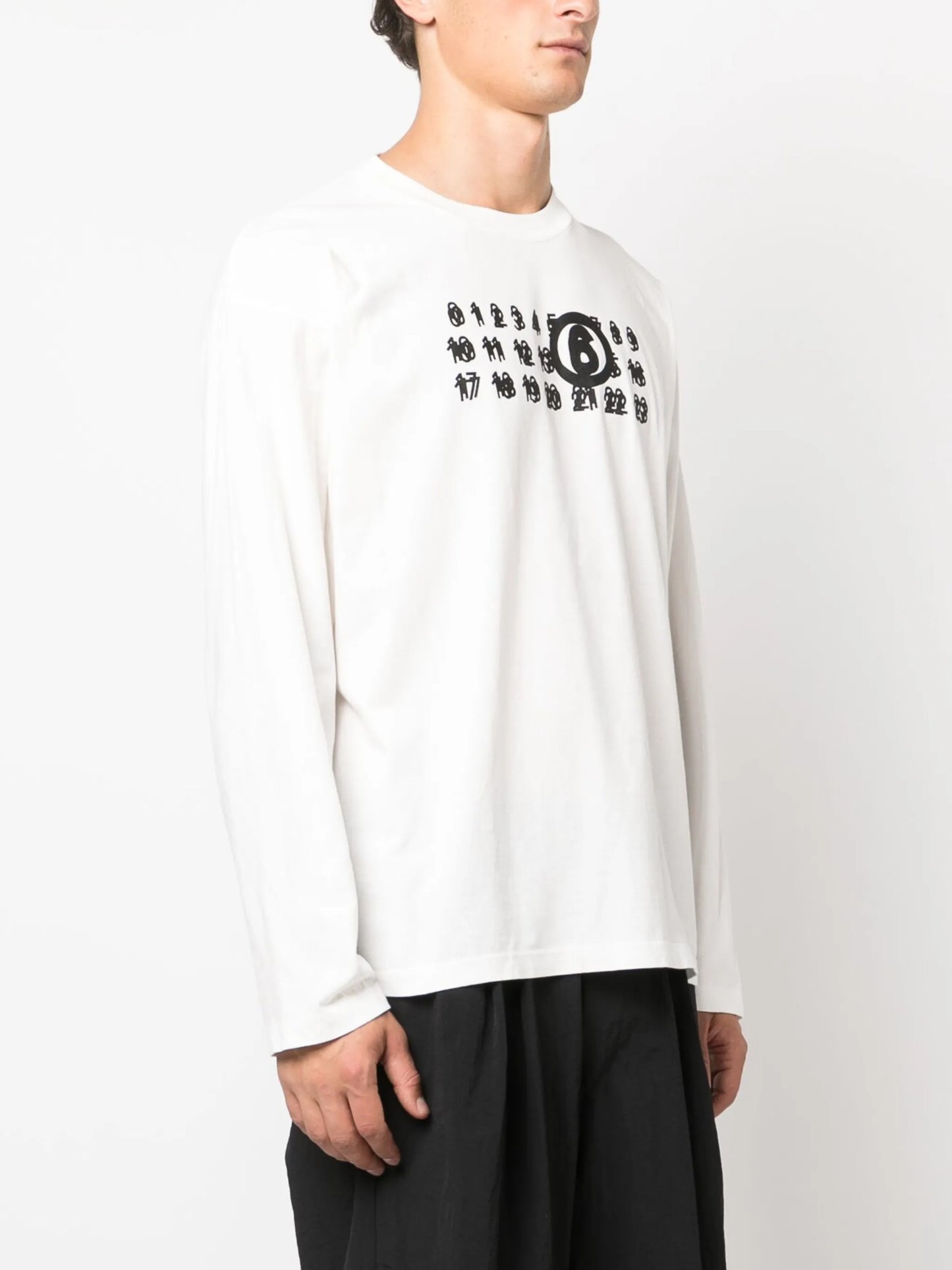 numbers-motif cotton T-shirt