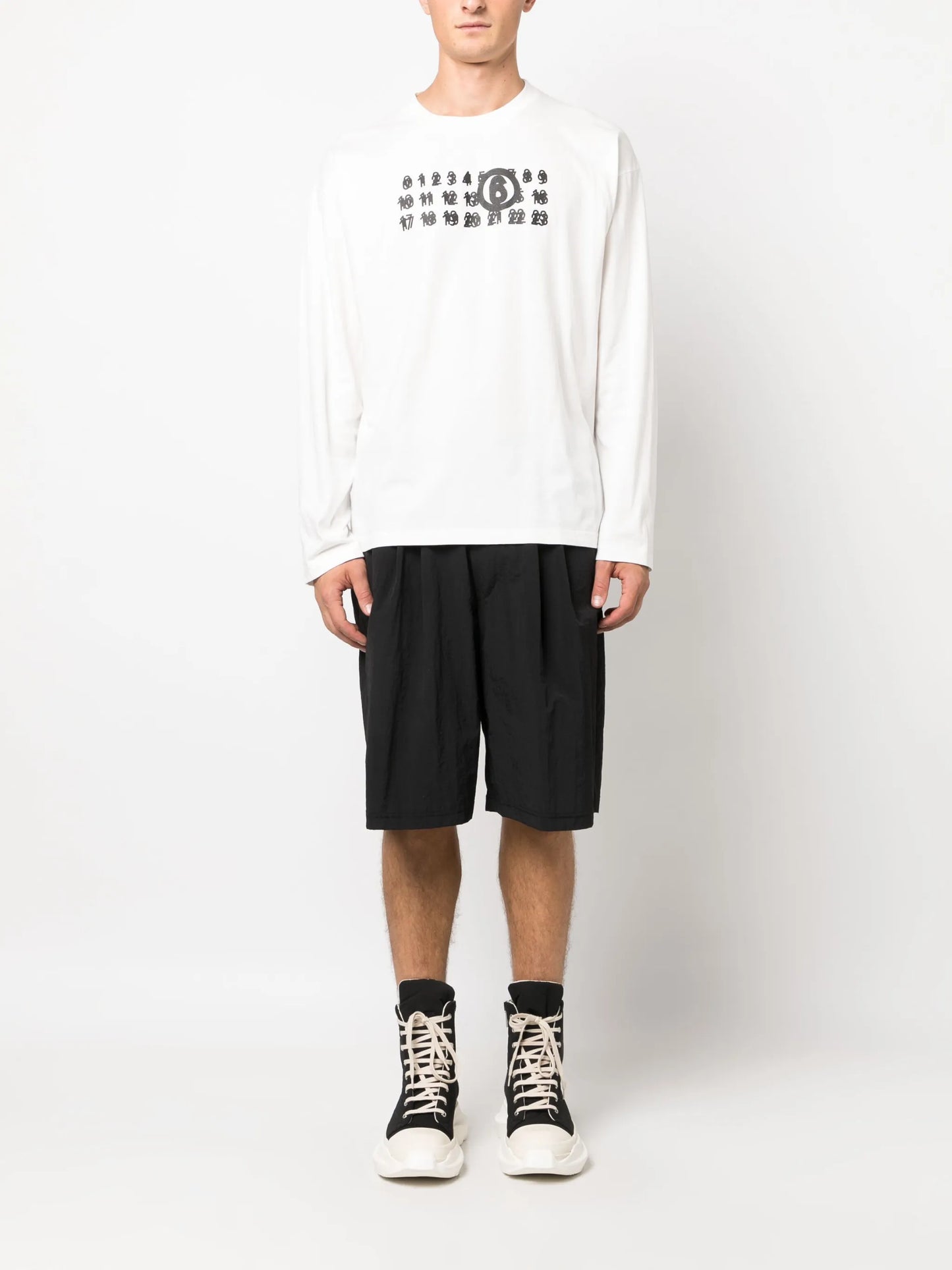 numbers-motif cotton T-shirt