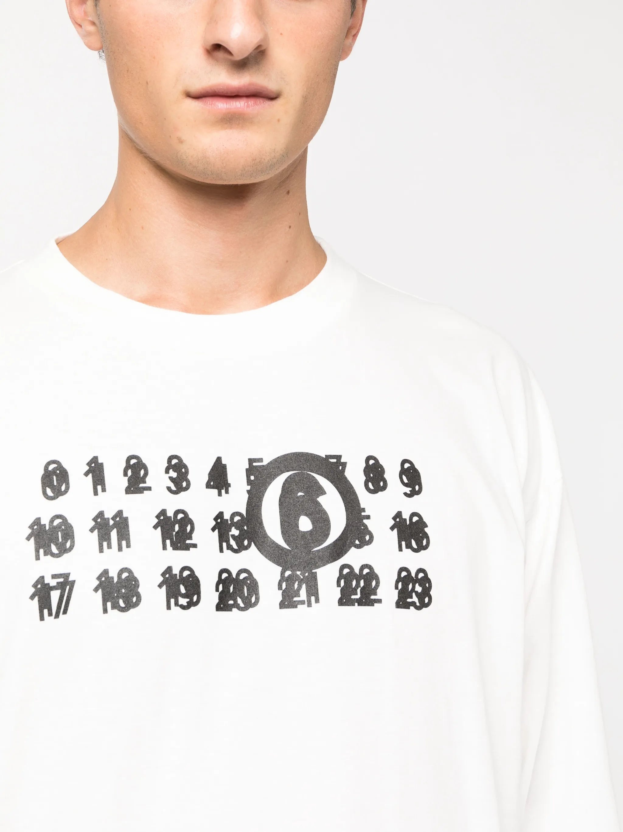 numbers-motif cotton T-shirt