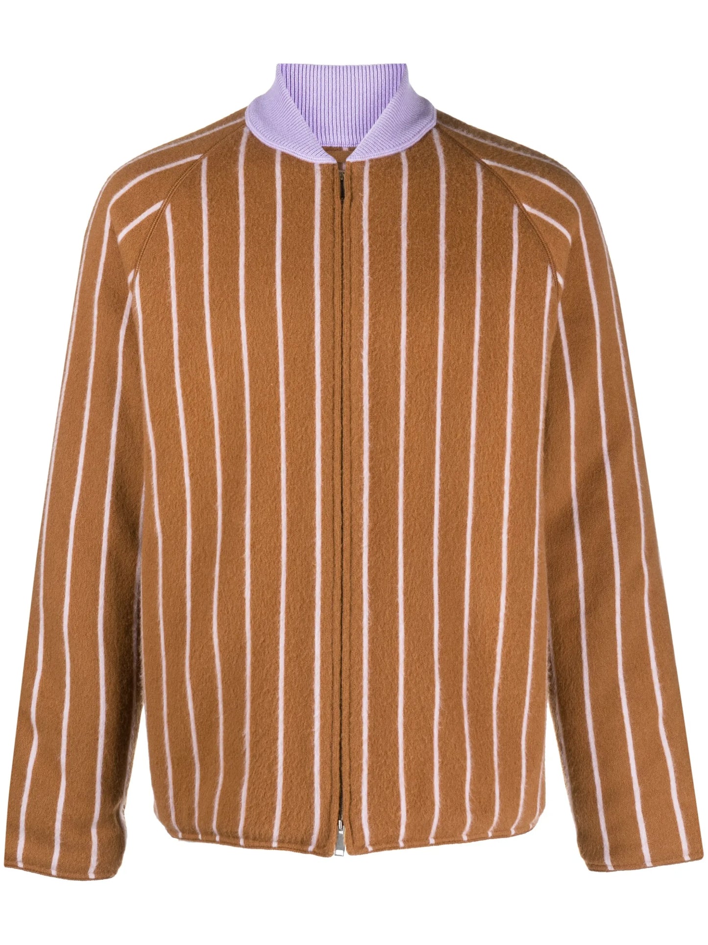 stripe-pattern cashmere jacket