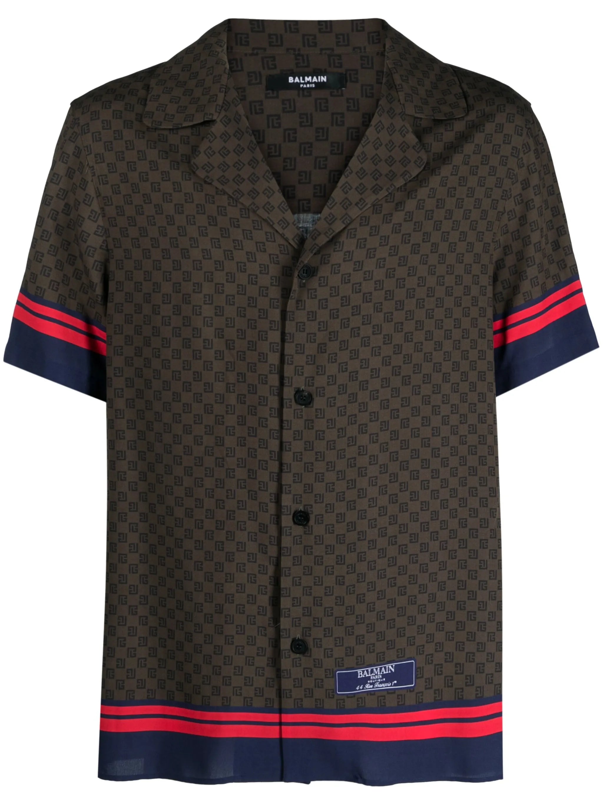 monogram-scarf print shirt