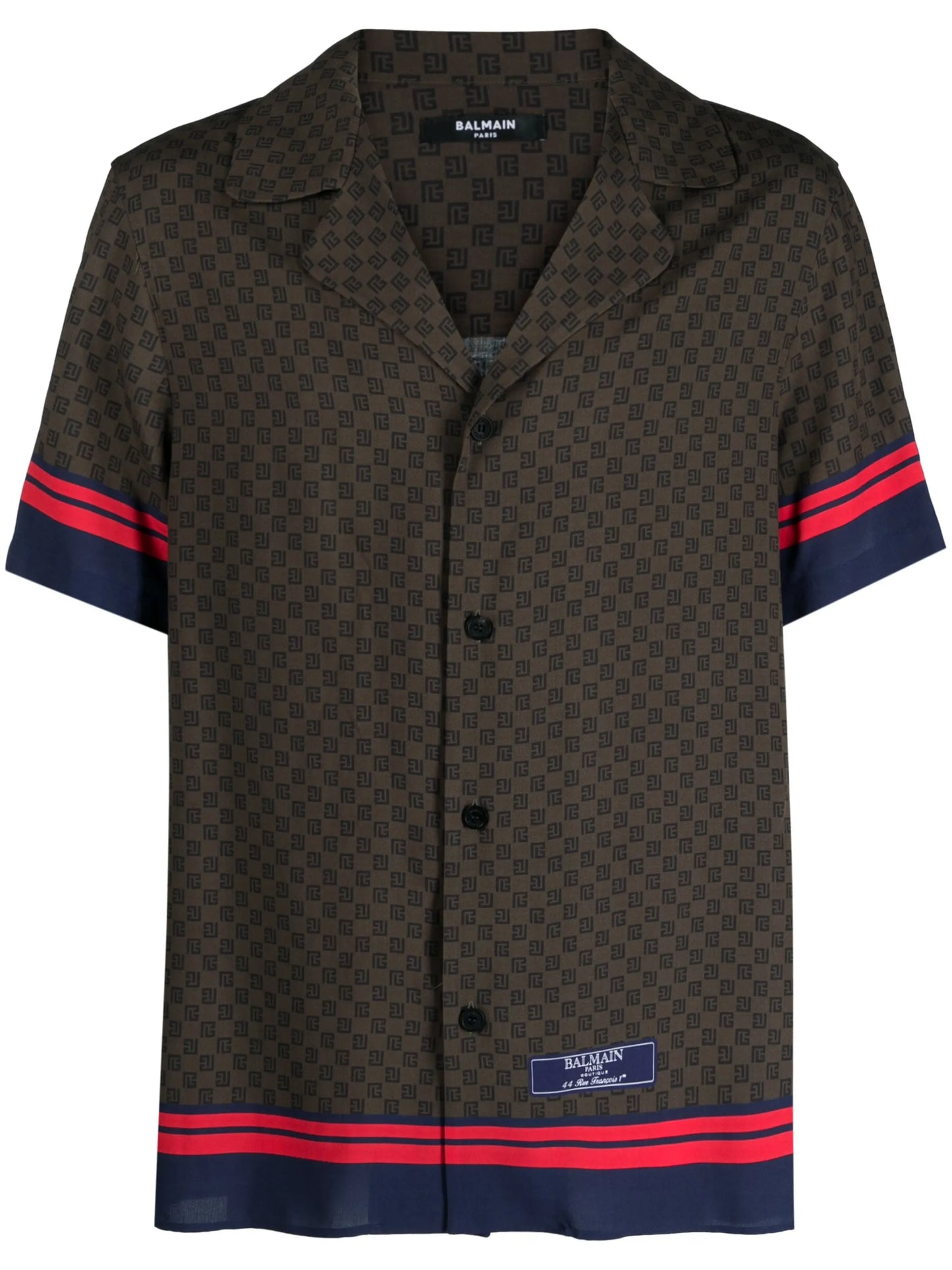 monogram-scarf print shirt
