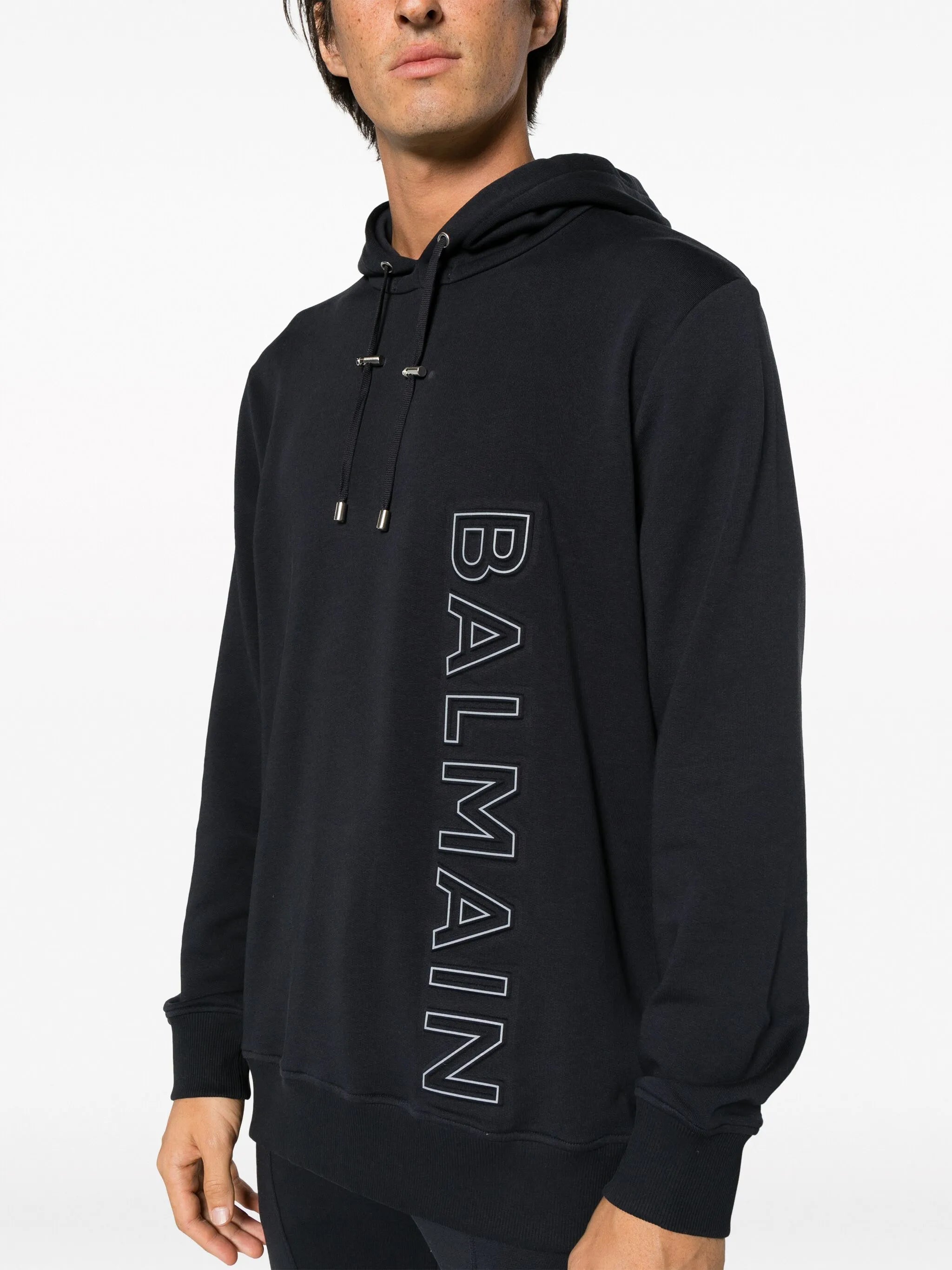 logo-embossed cotton hoodie