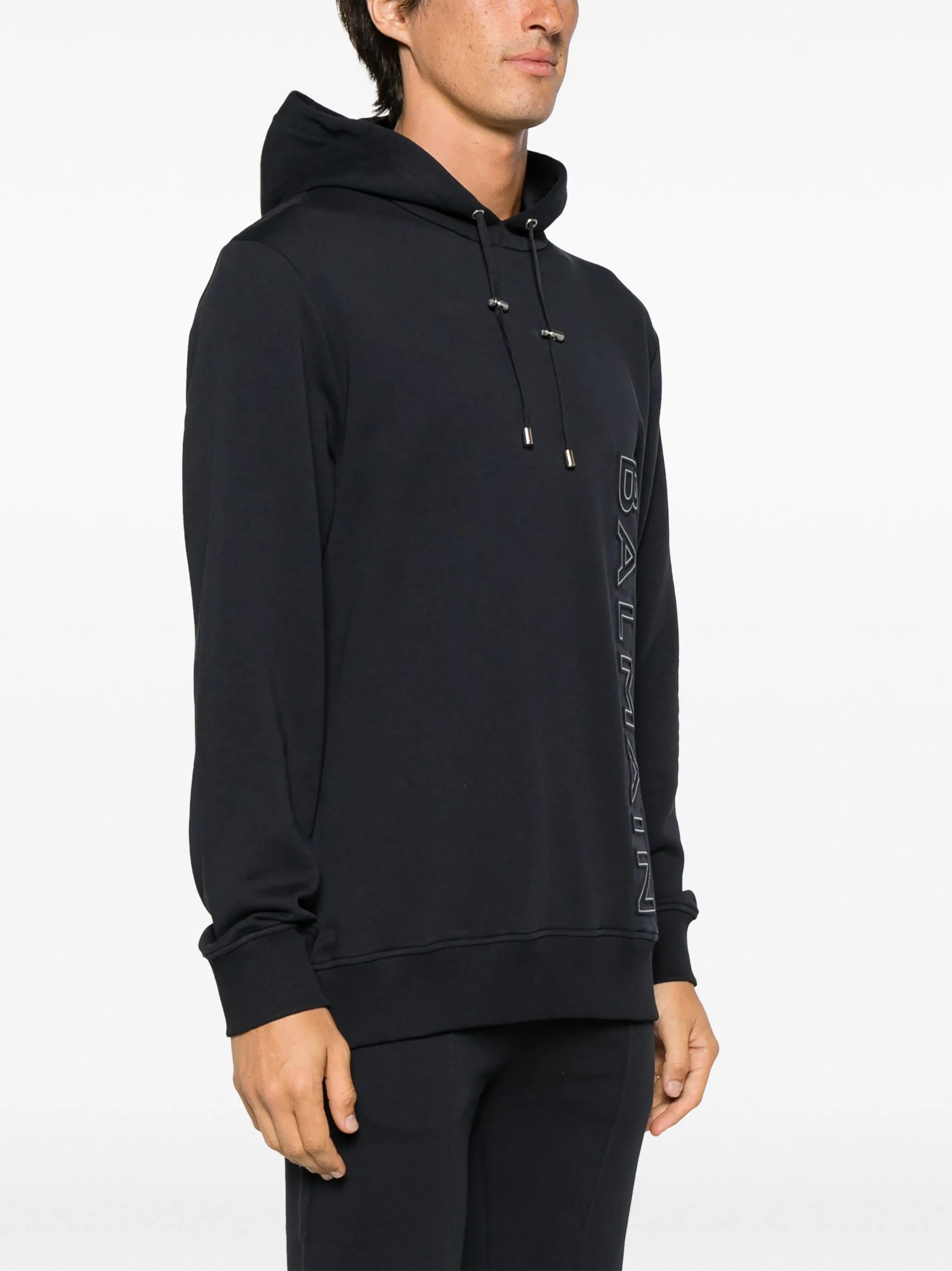 logo-embossed cotton hoodie