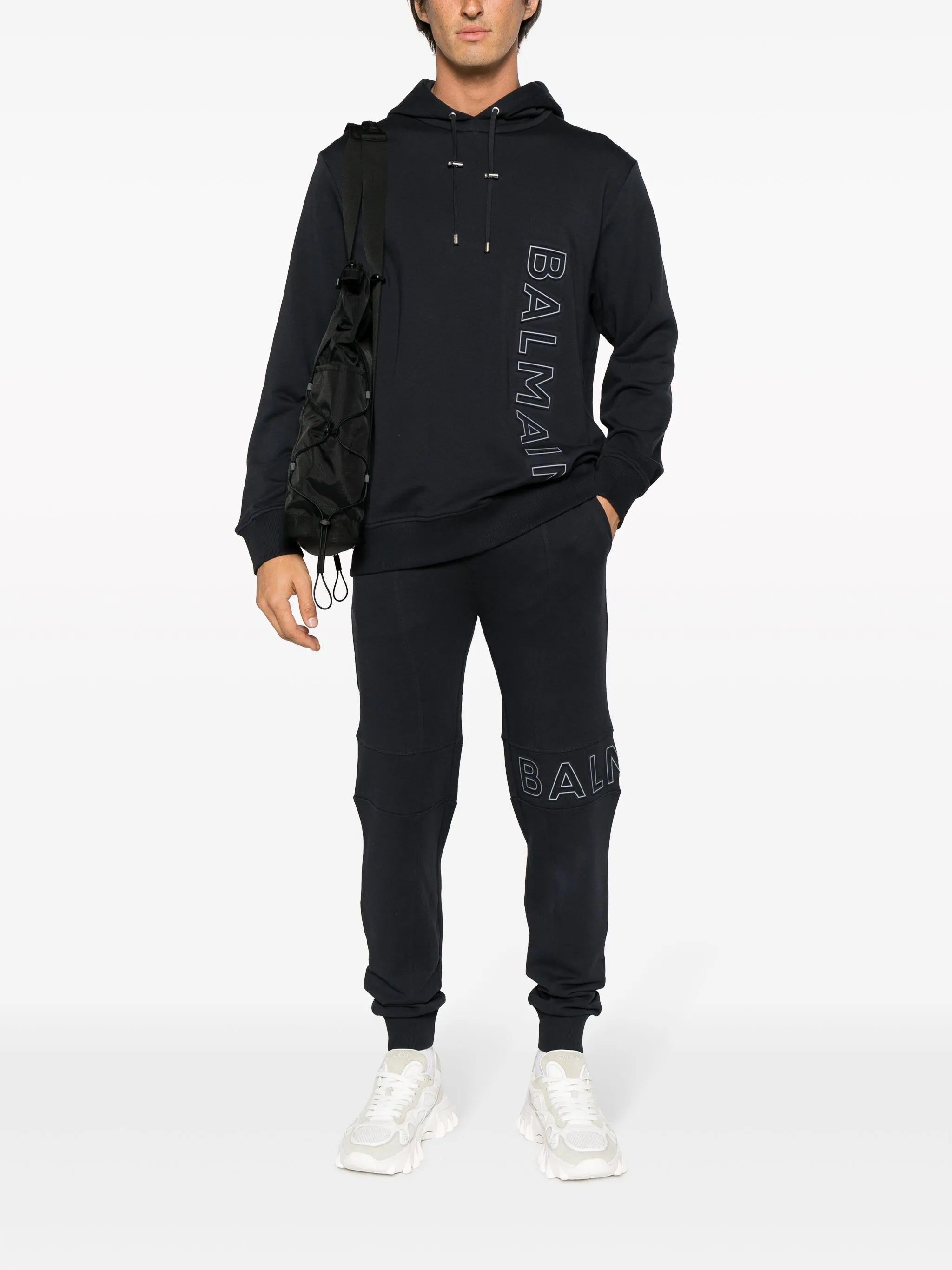 logo-embossed cotton hoodie