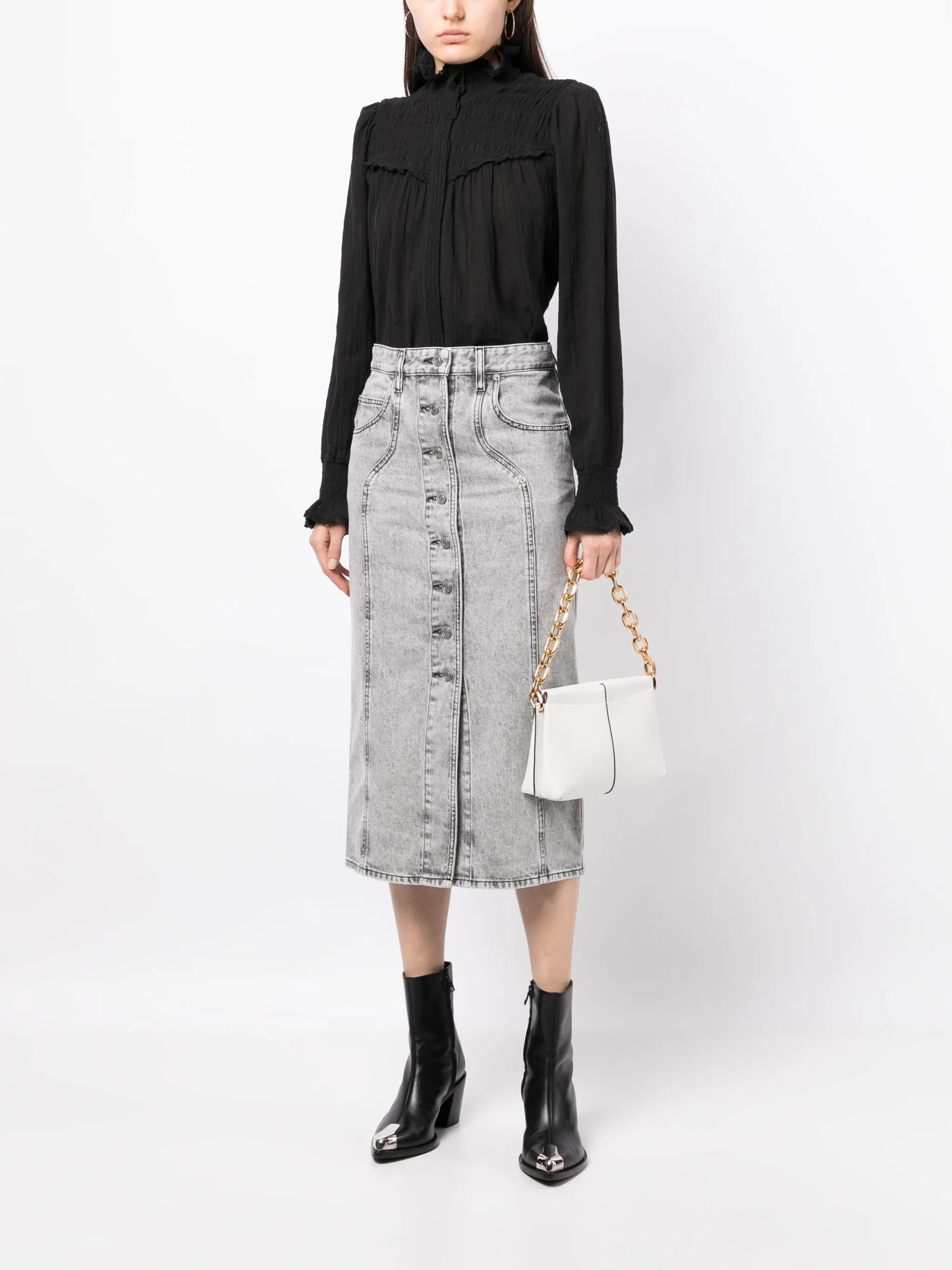 Vandy denim midi skirt