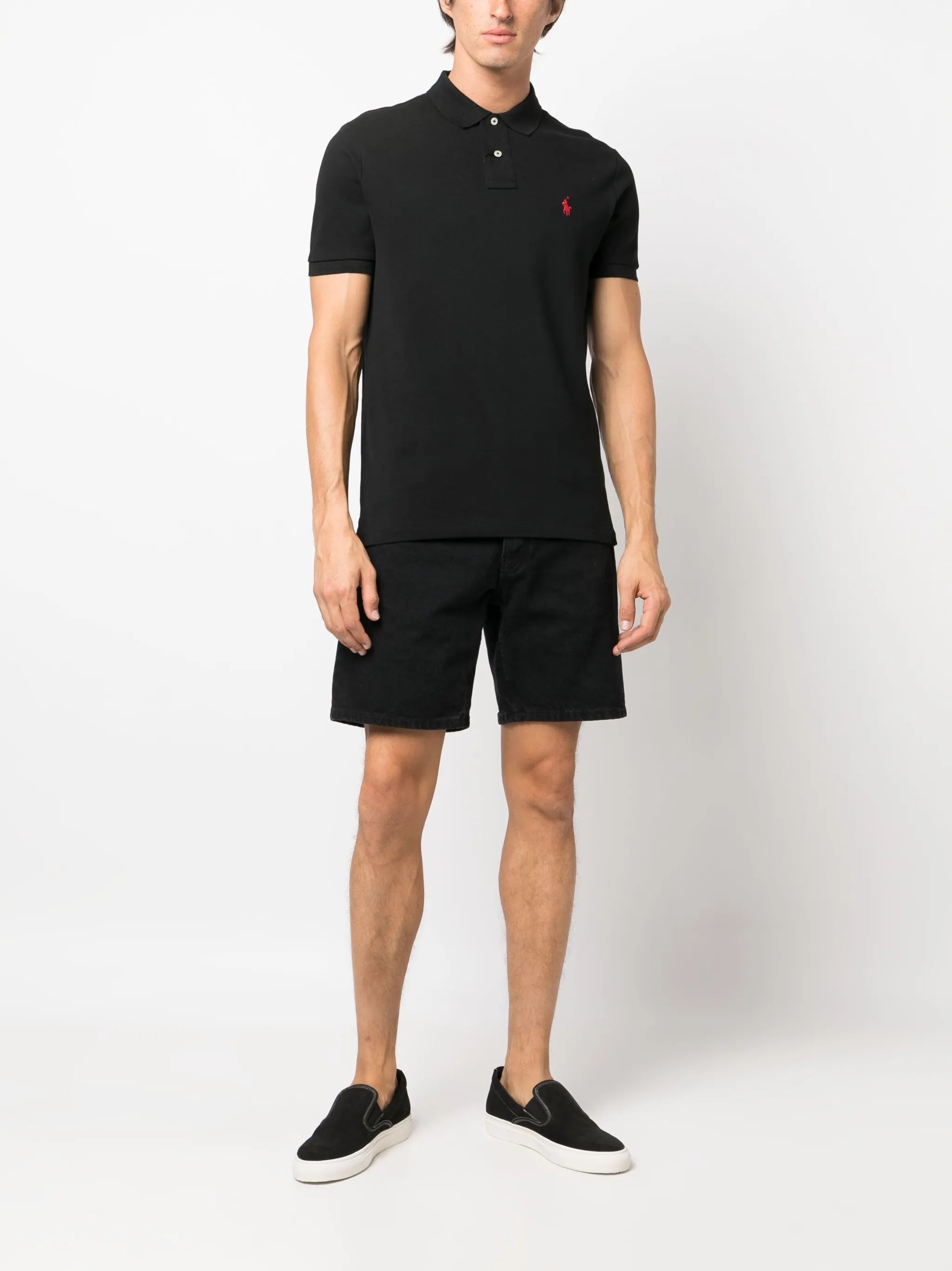 logo-embroidered piqué polo shirt