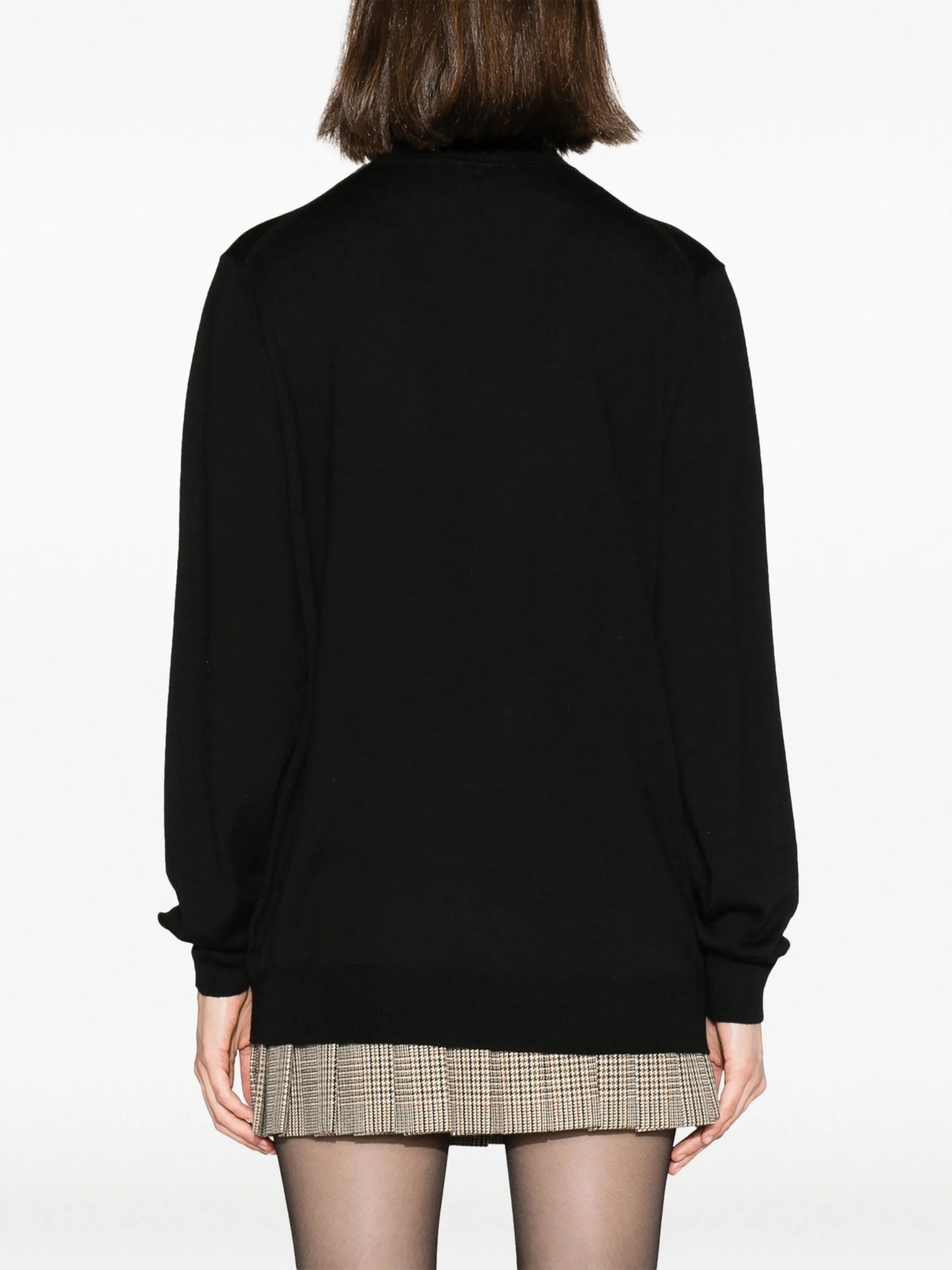 logo-jacquard roll-neck jumper