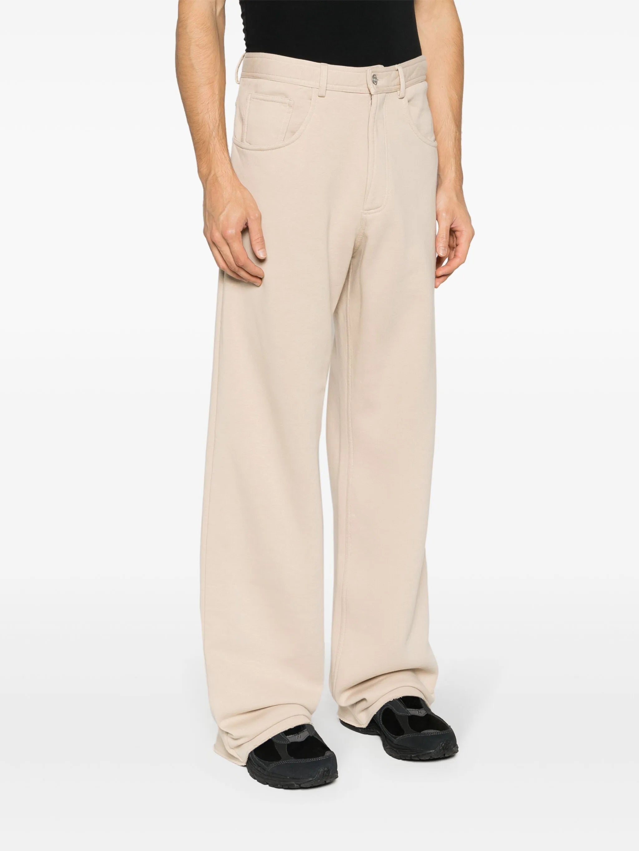 logo-embroidered wide-leg trousers