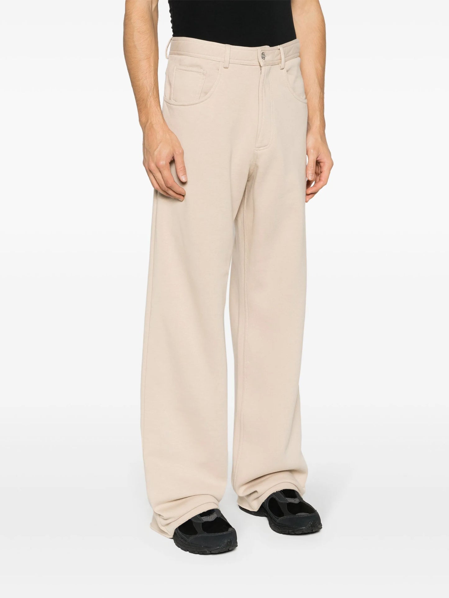 logo-embroidered wide-leg trousers