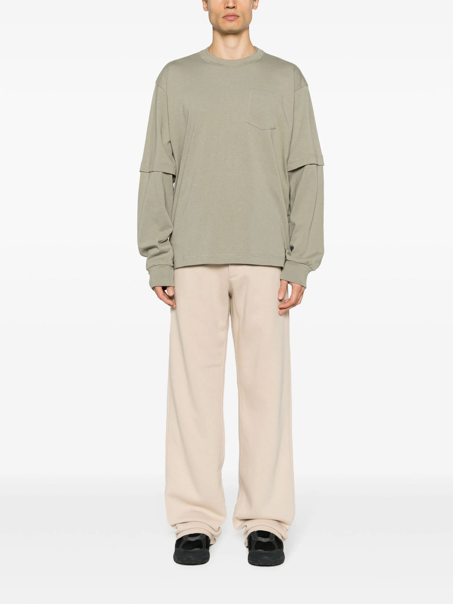 logo-embroidered wide-leg trousers