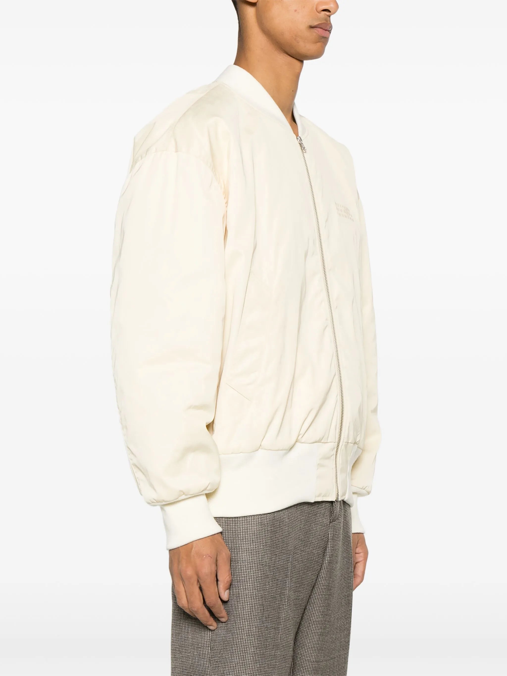 logo-embroidered bomber jacket