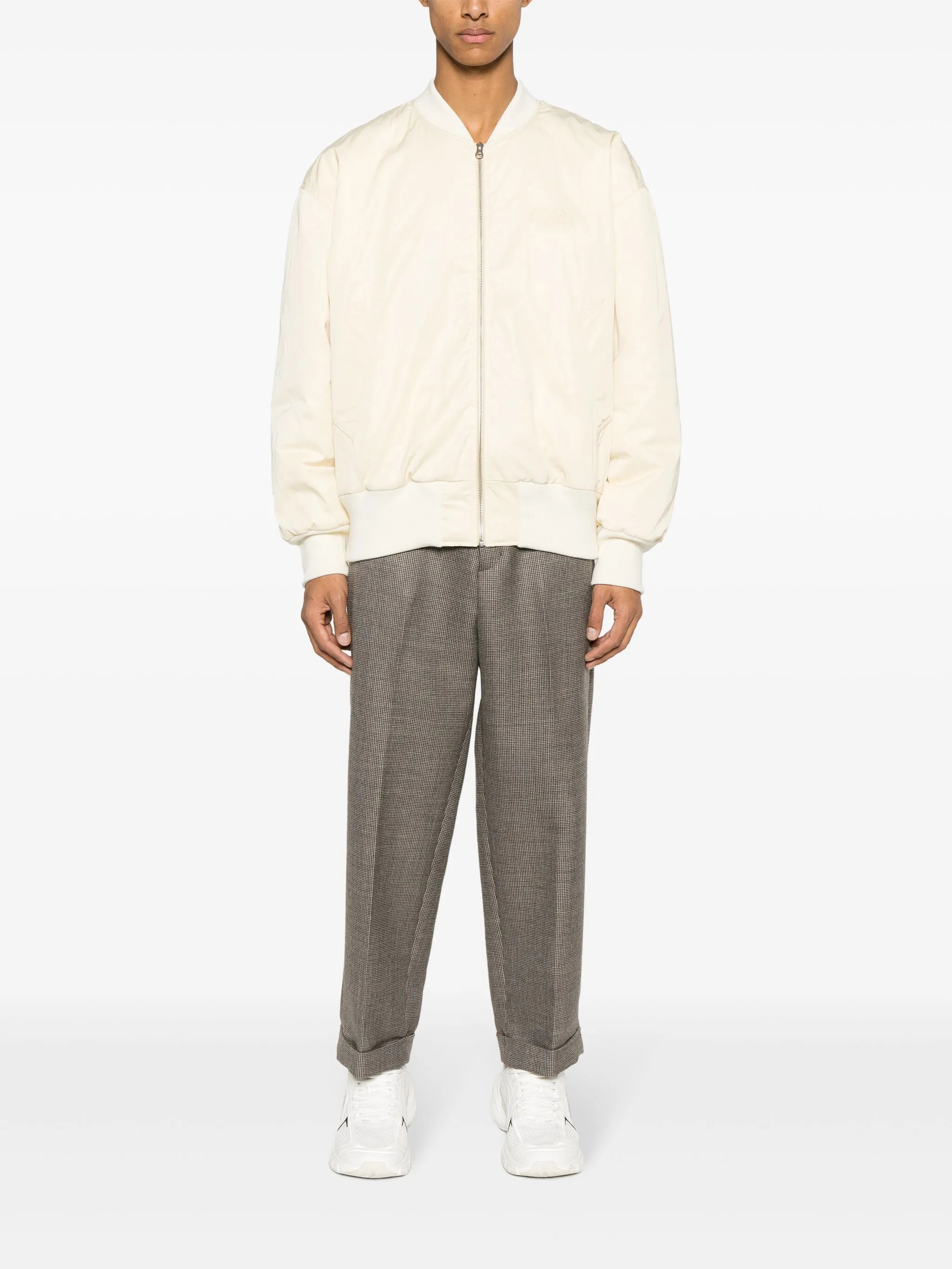 logo-embroidered bomber jacket