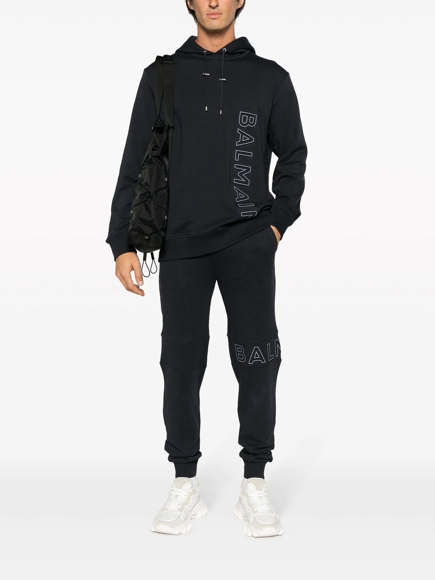 logo-embossed cotton track pants