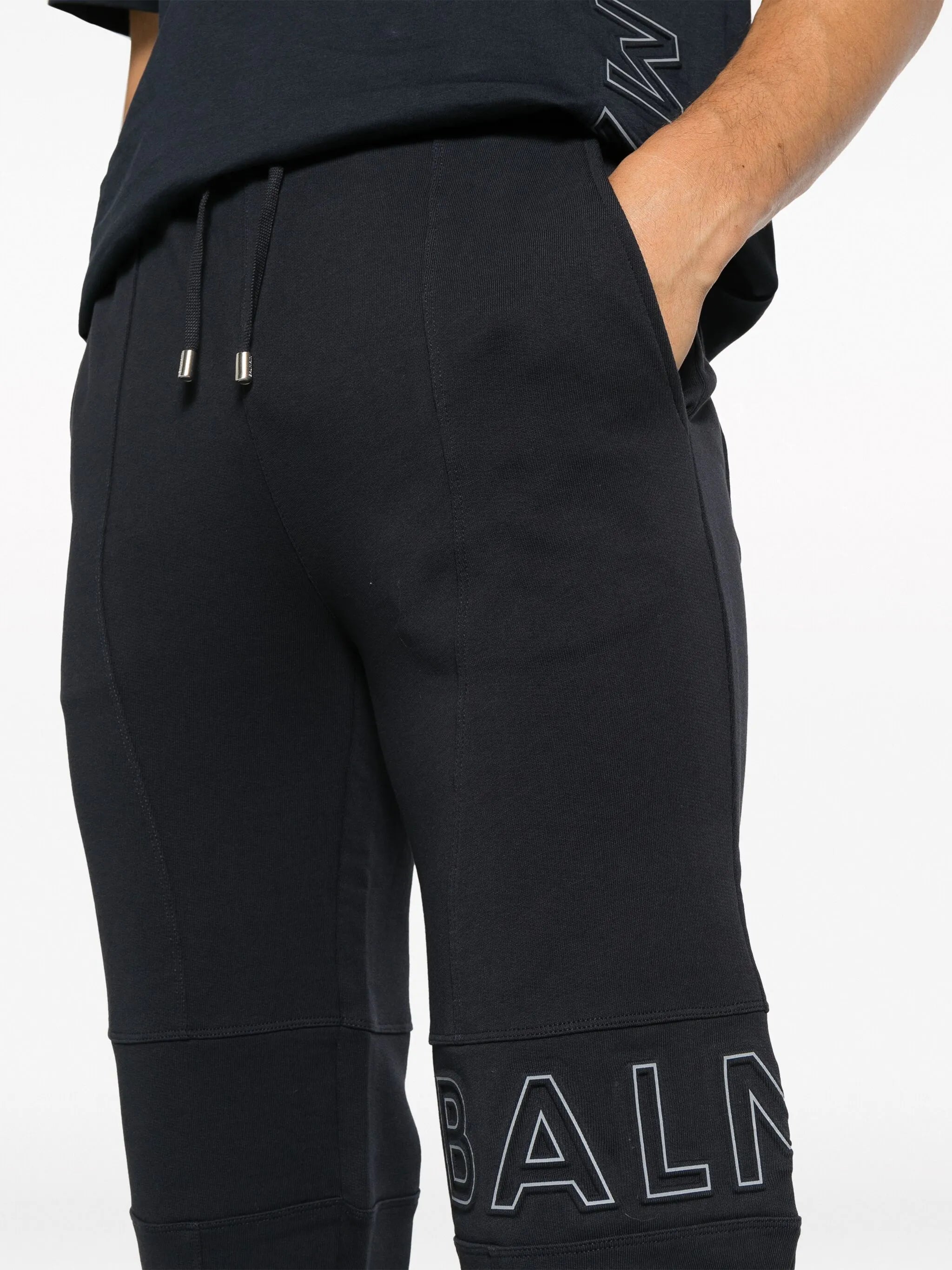 logo-embossed cotton track pants