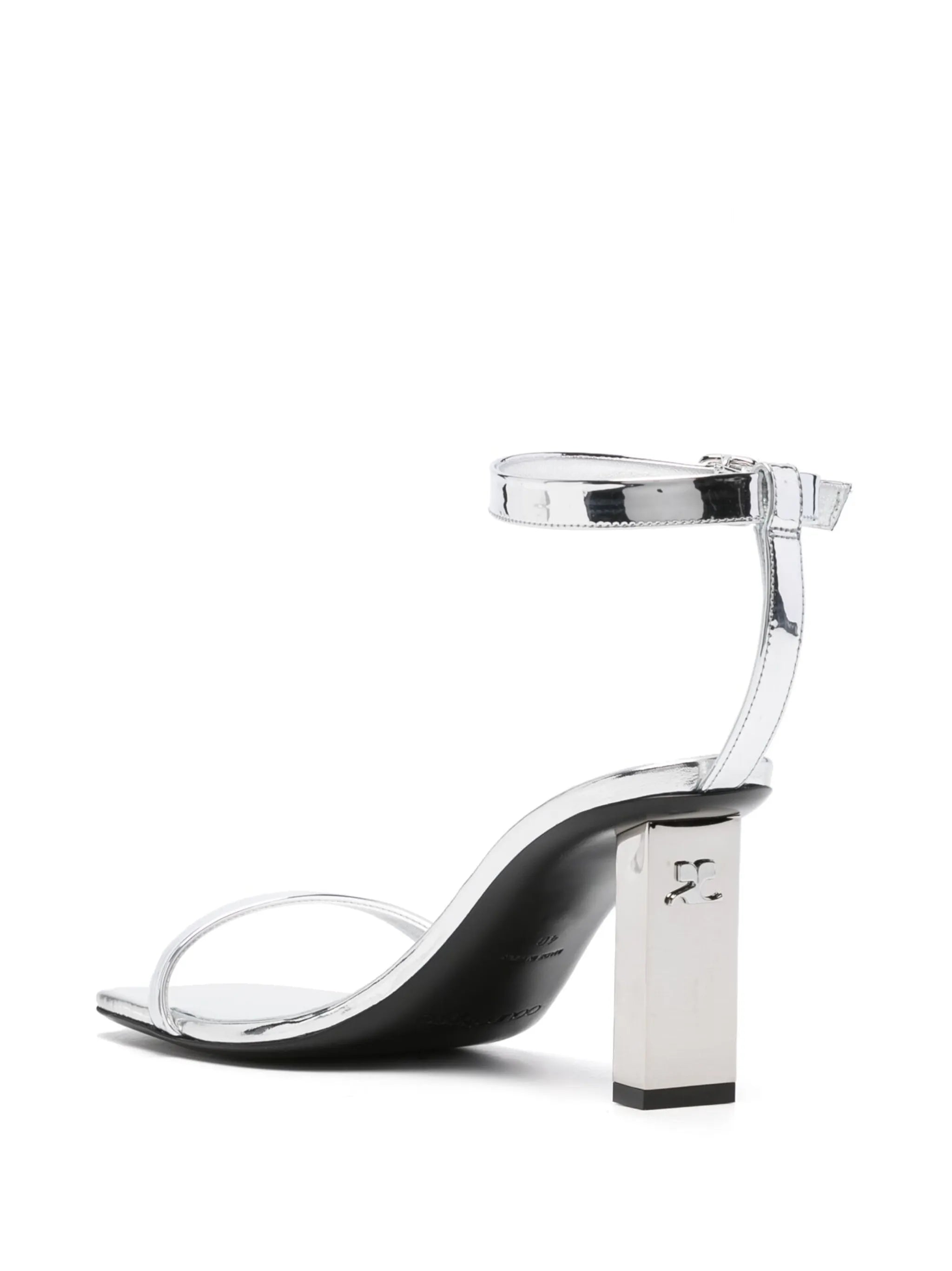 95mm metallic-finish leather sandals