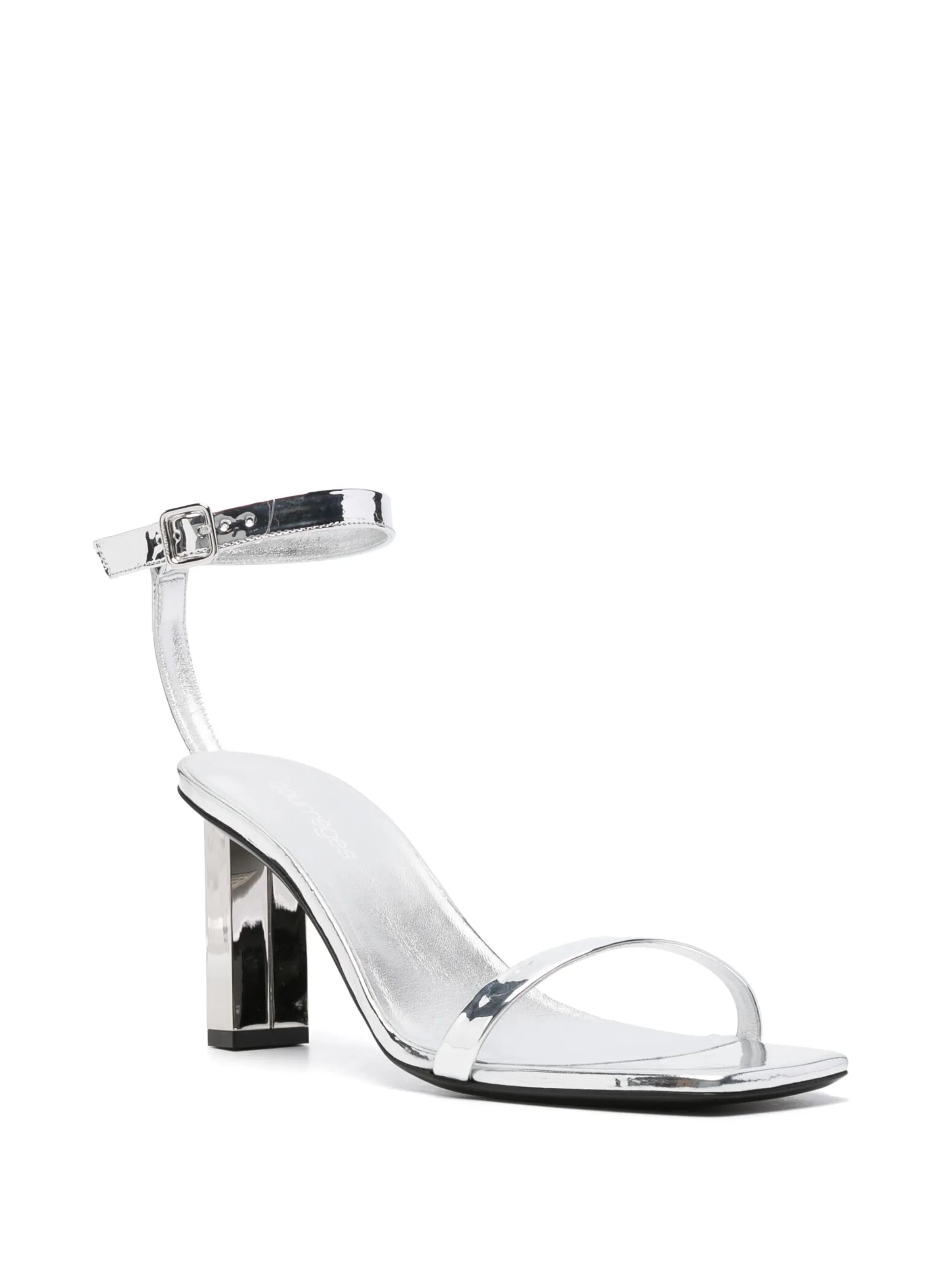 95mm metallic-finish leather sandals
