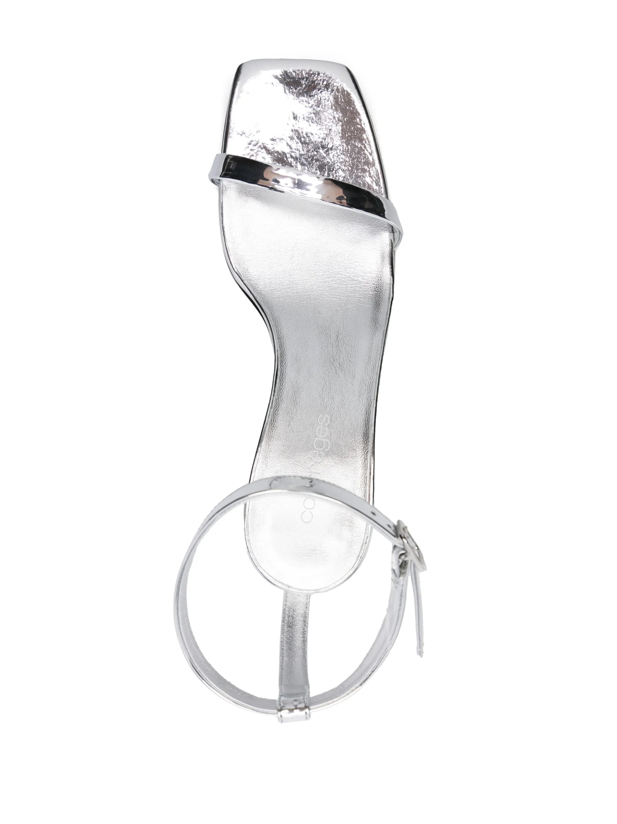 95mm metallic-finish leather sandals