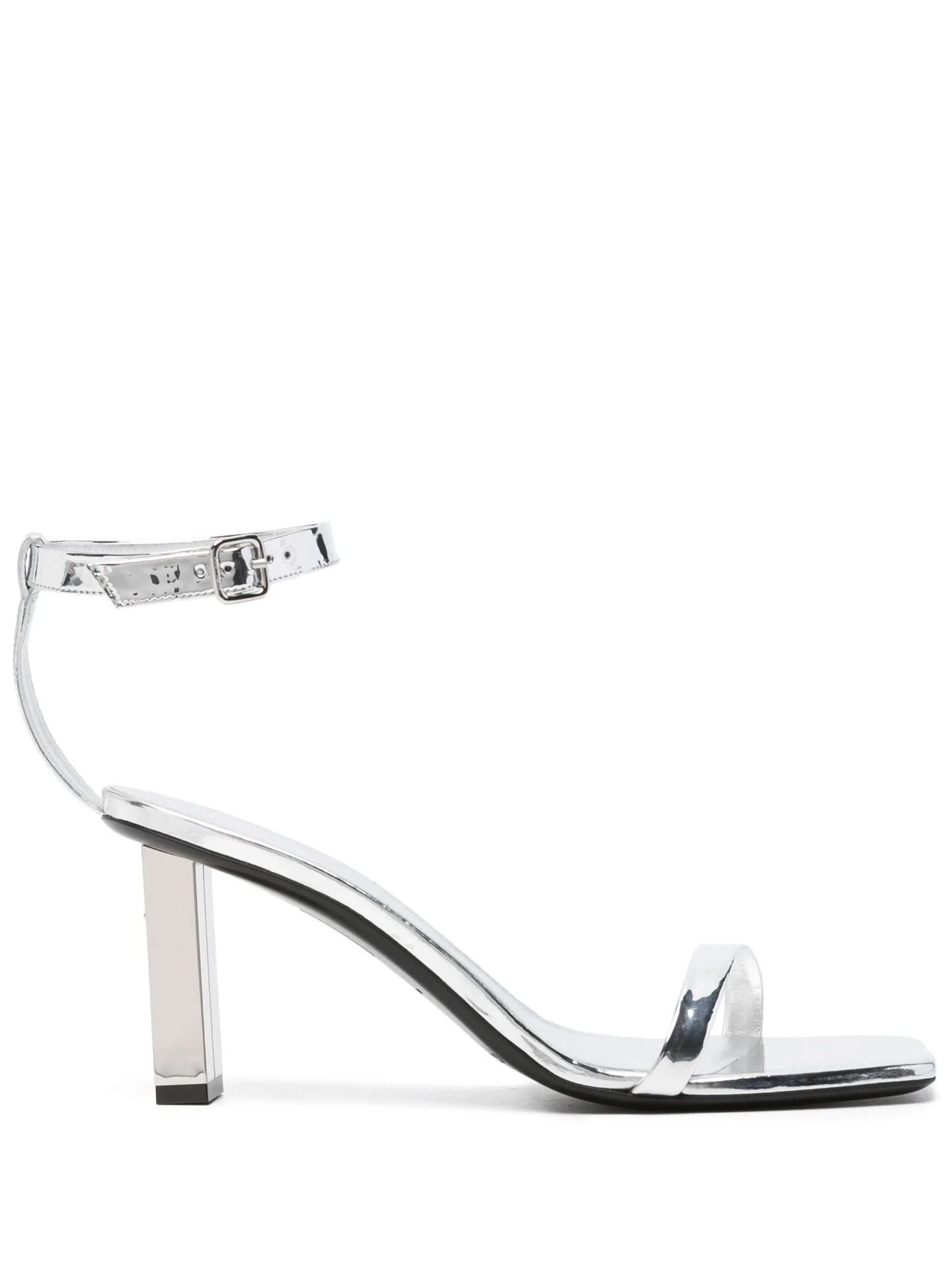 95mm metallic-finish leather sandals