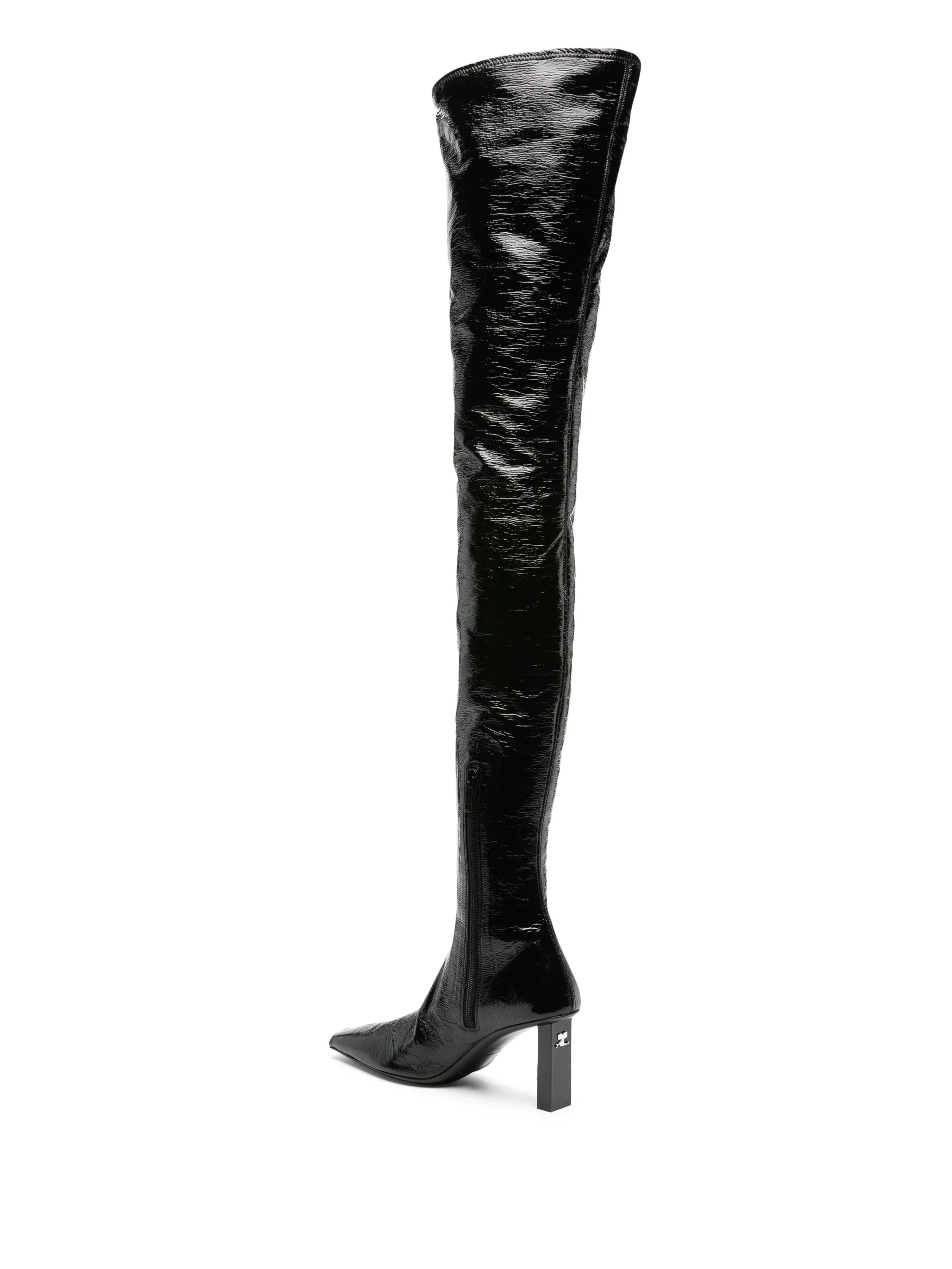 85mm high-shine thigh-length boots