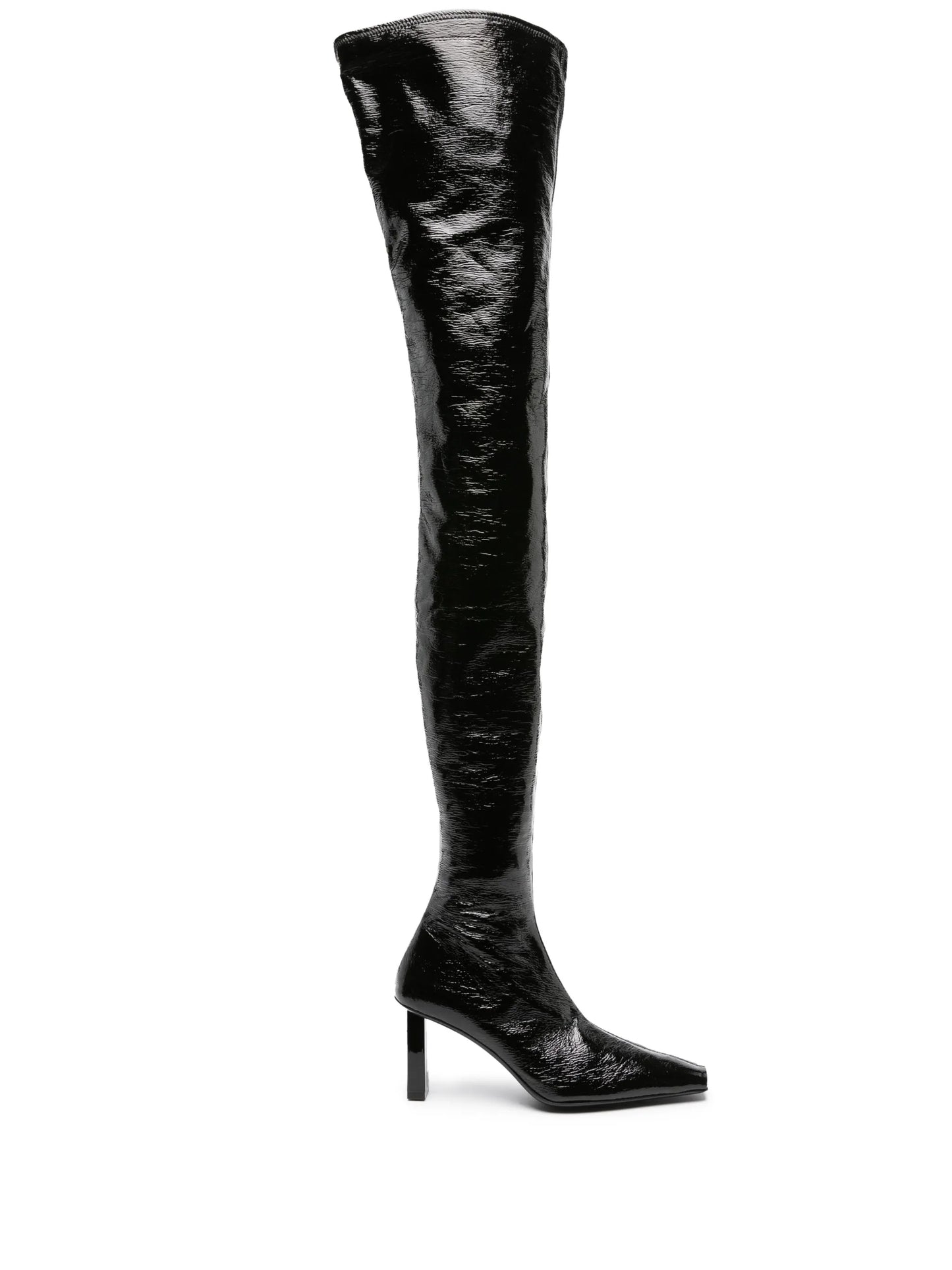 85mm high-shine thigh-length boots
