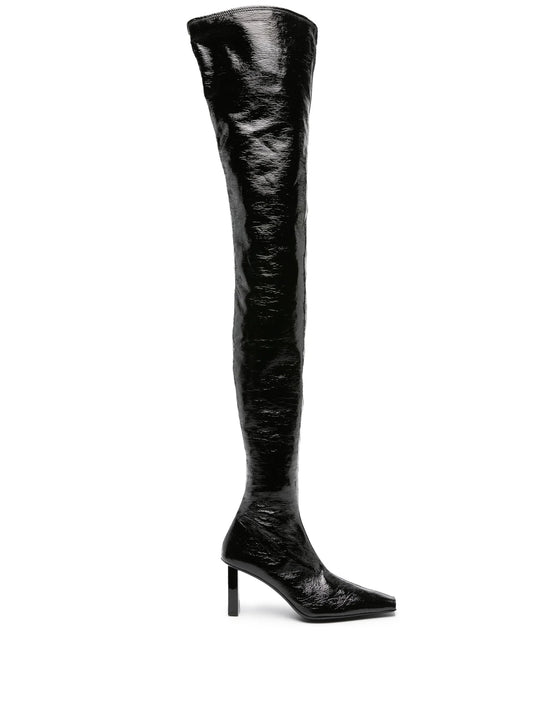 85mm high-shine thigh-length boots