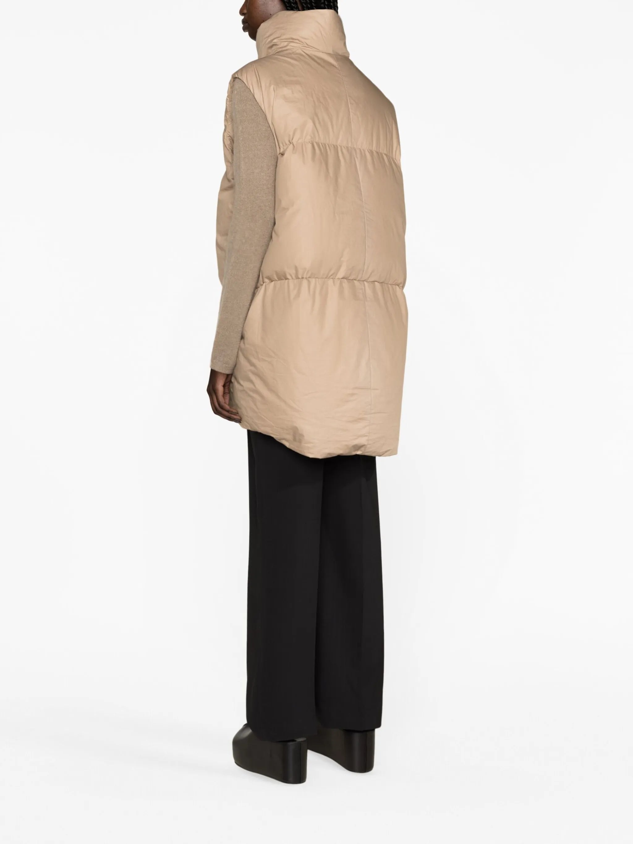 logo-patch padded cotton gilet