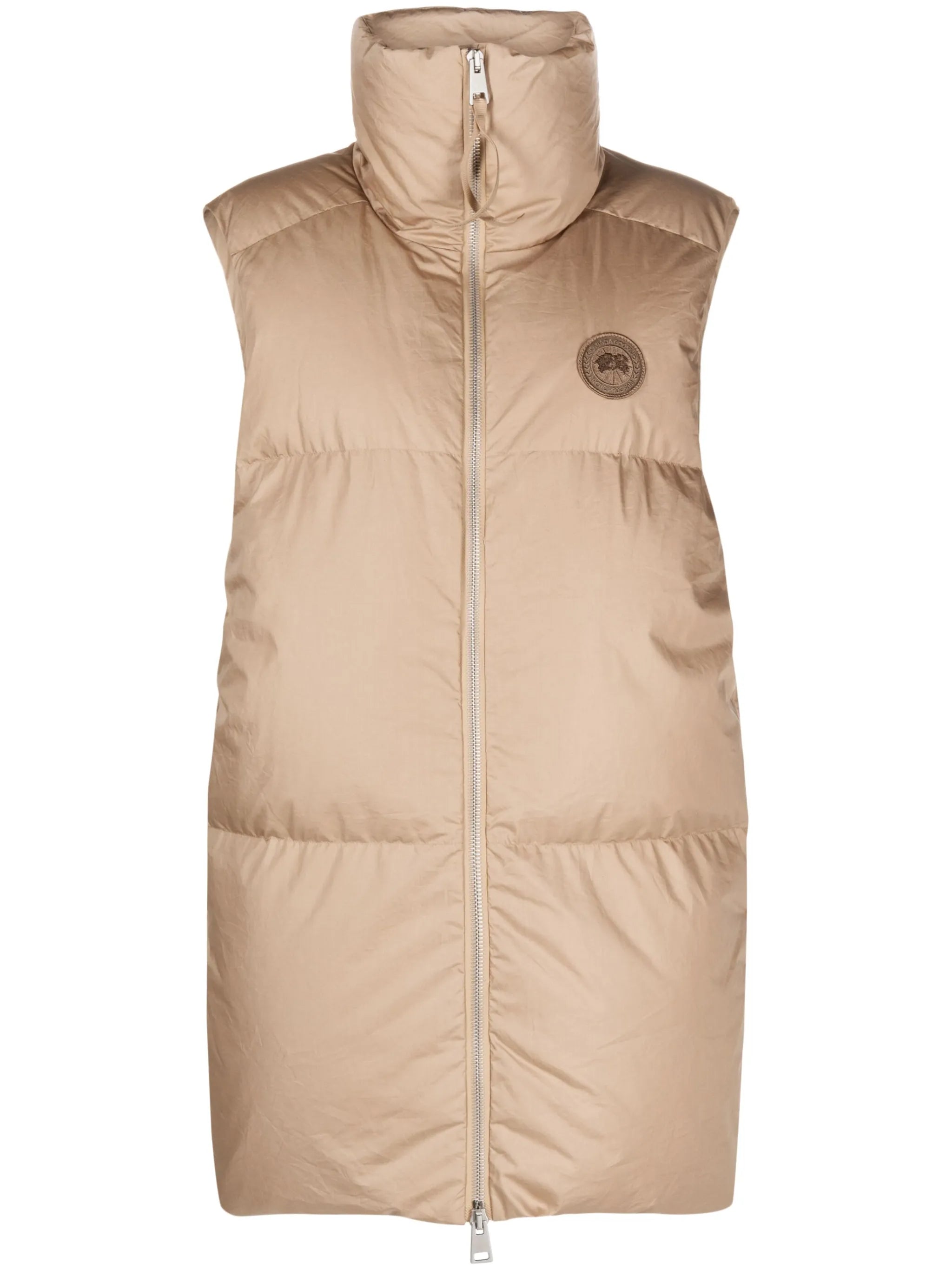 logo-patch padded cotton gilet