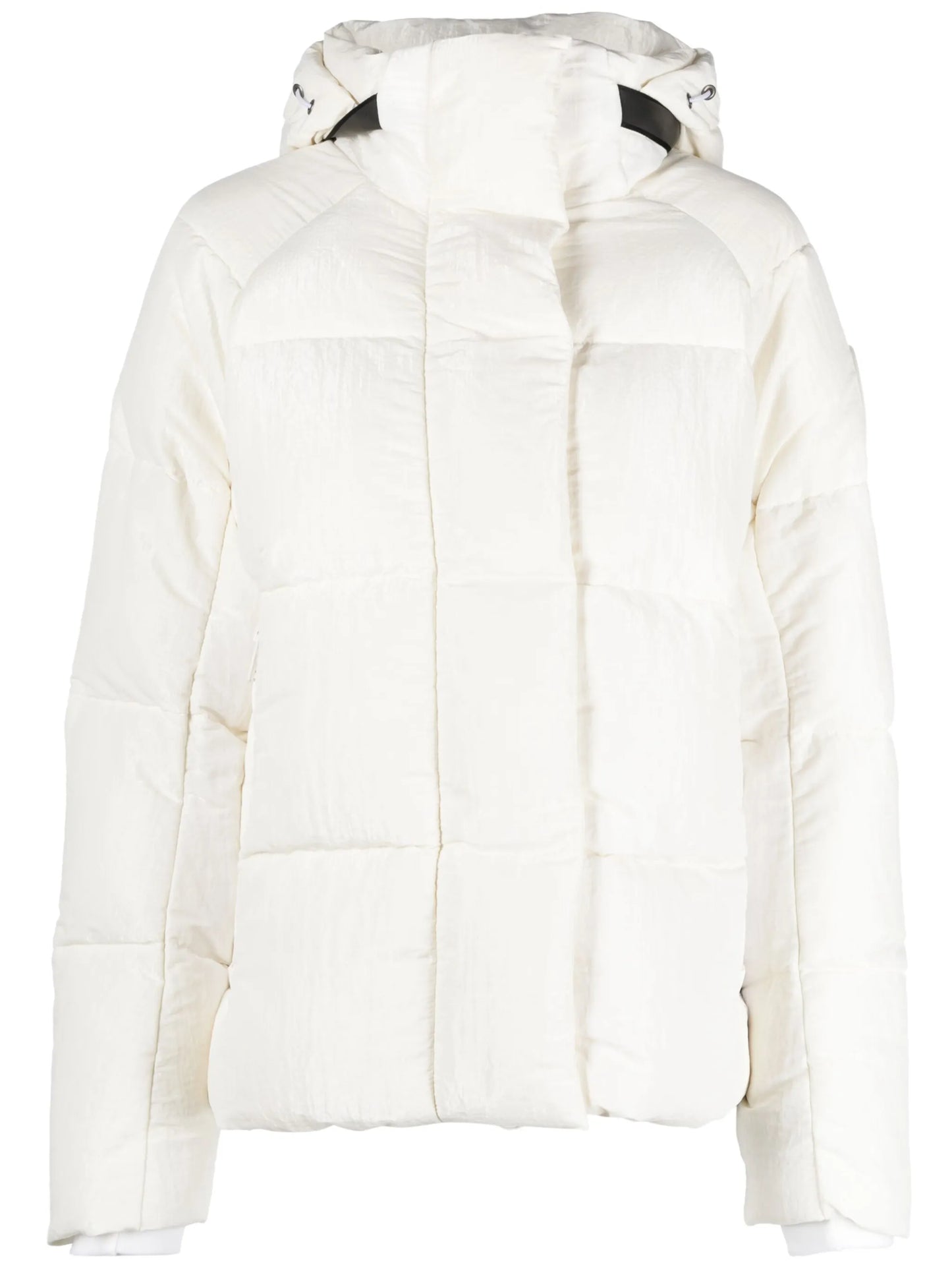 logo-patch slouch-hood puffer jacket