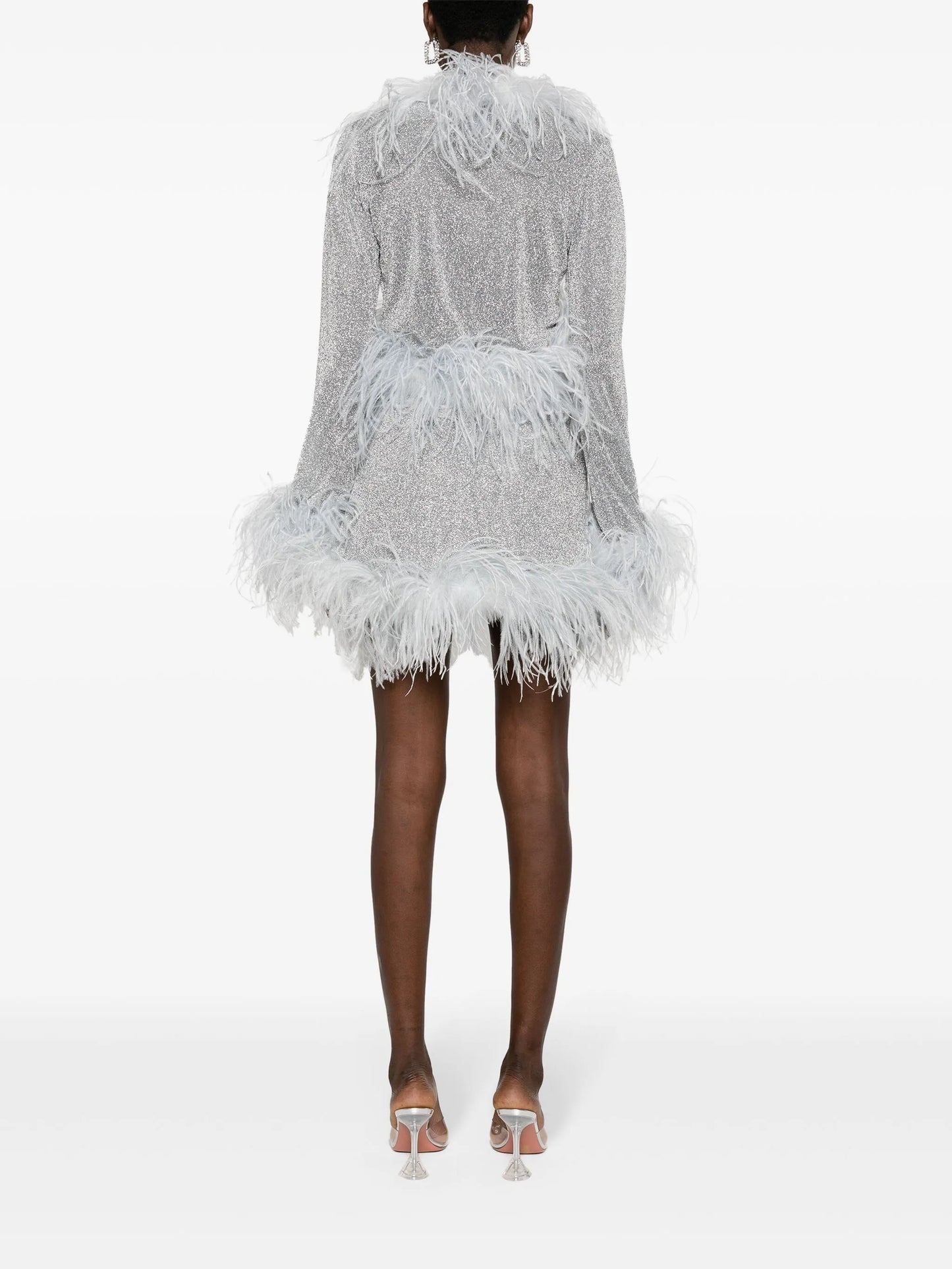 Lumière feather-trim blouse