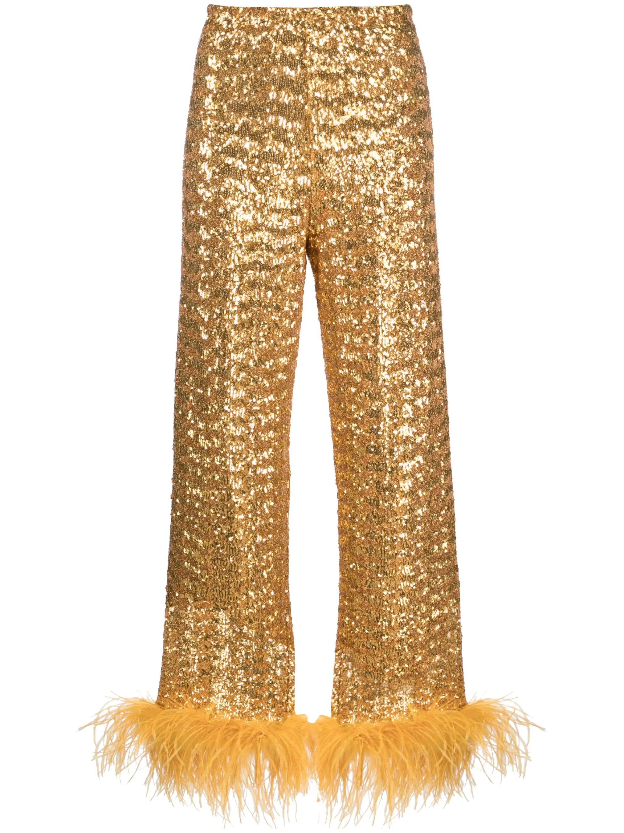 sequined wide-leg trousers