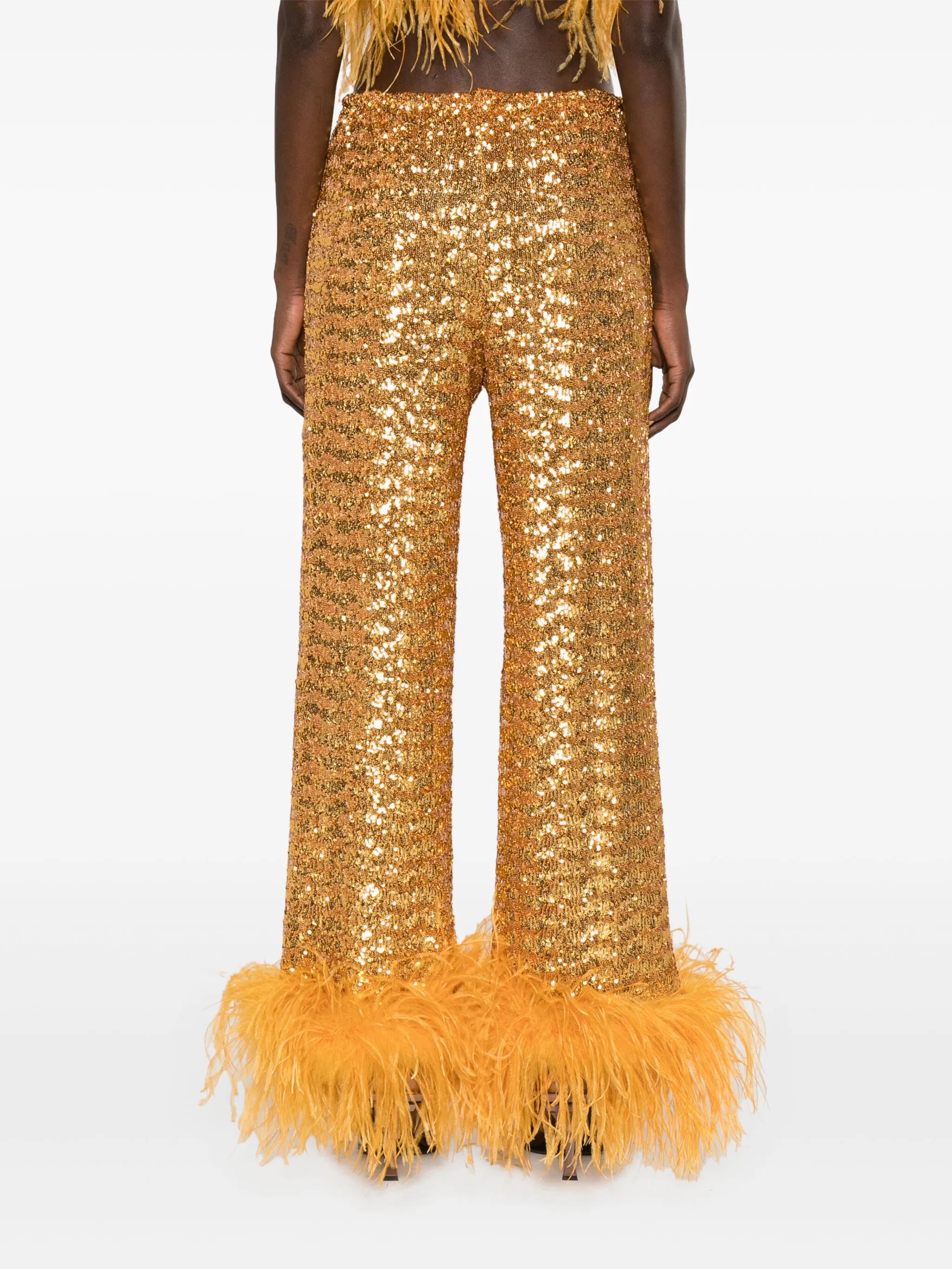 sequined wide-leg trousers
