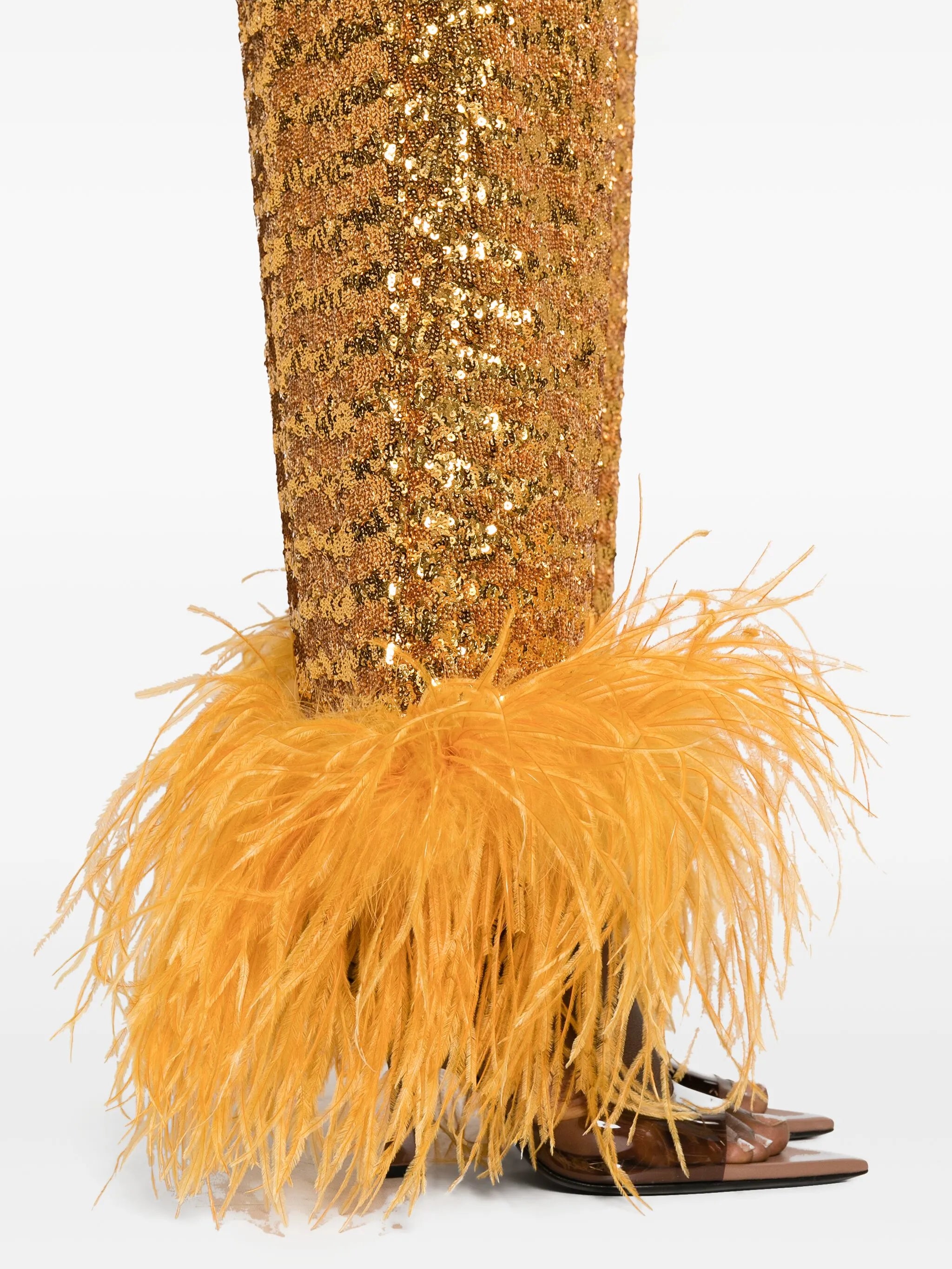 sequined wide-leg trousers