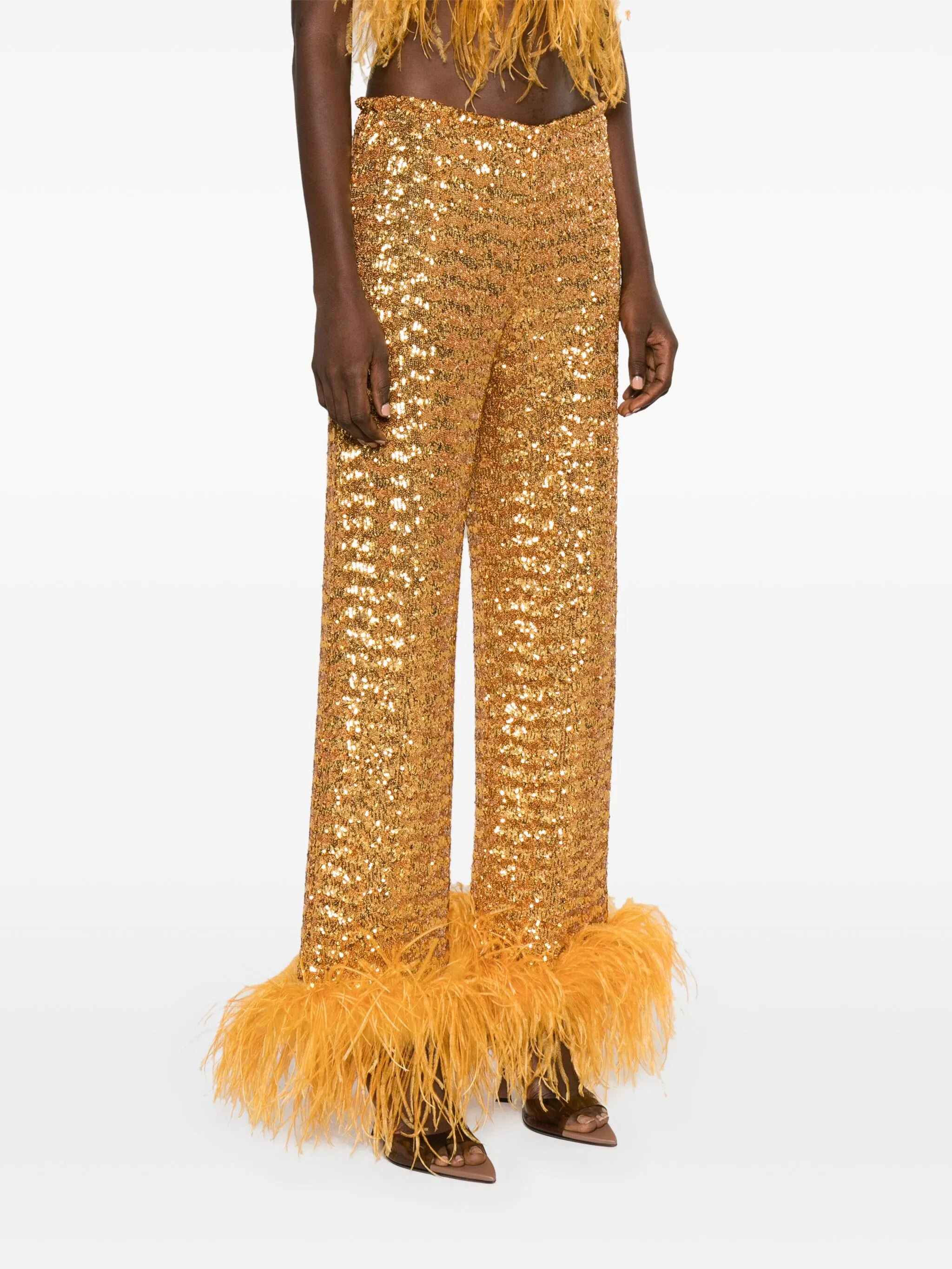 sequined wide-leg trousers