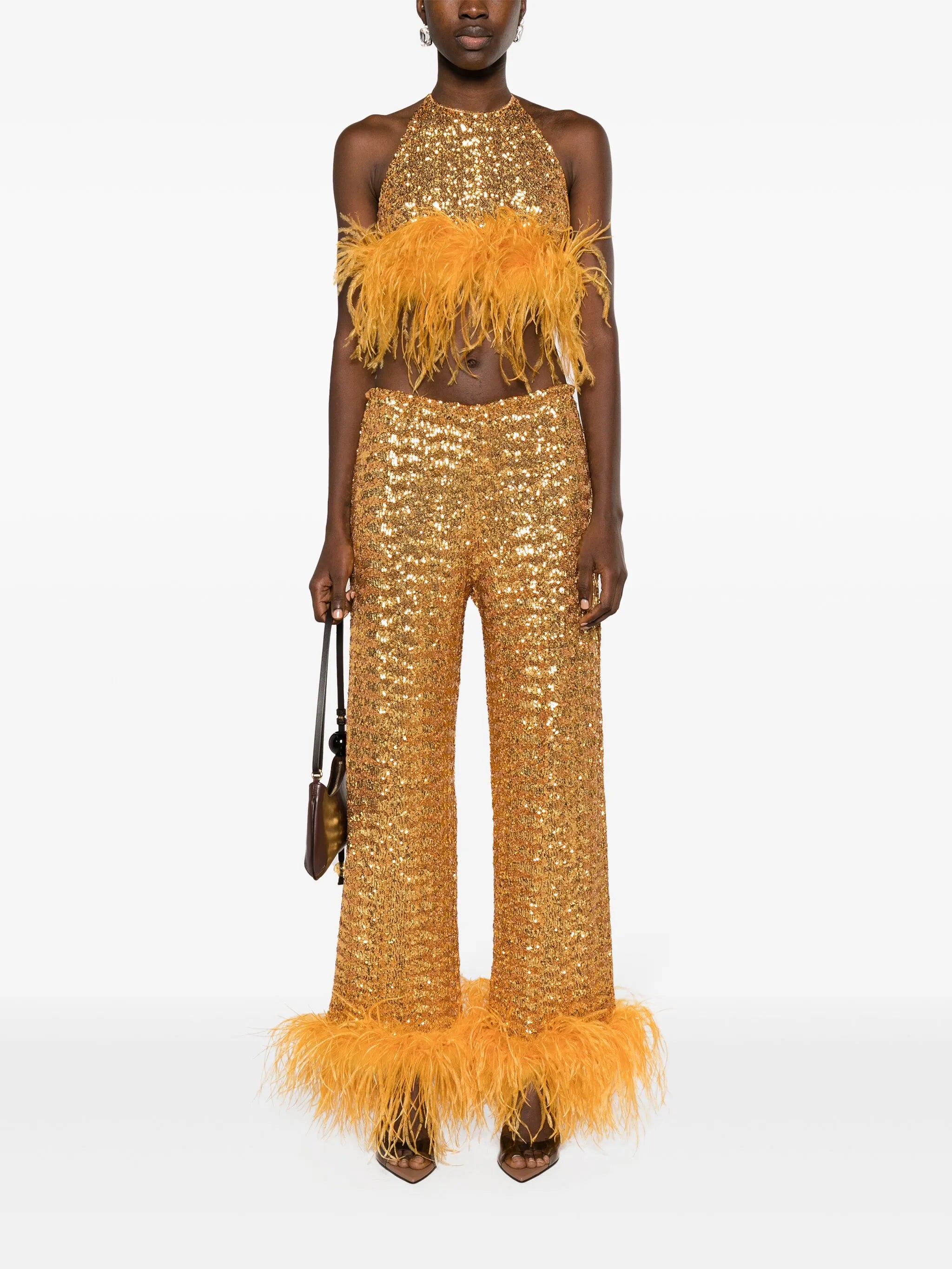 sequined wide-leg trousers