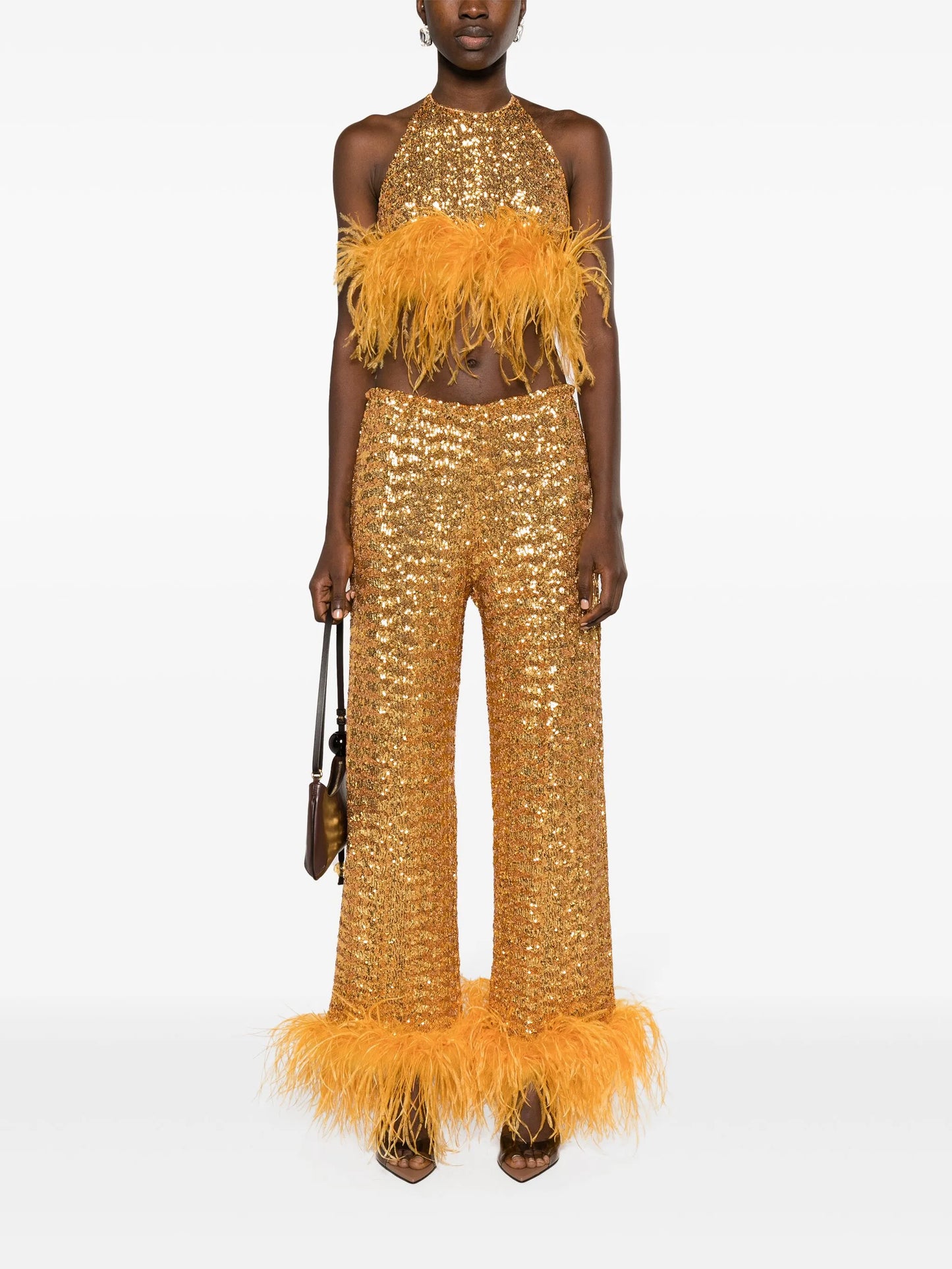 sequined wide-leg trousers